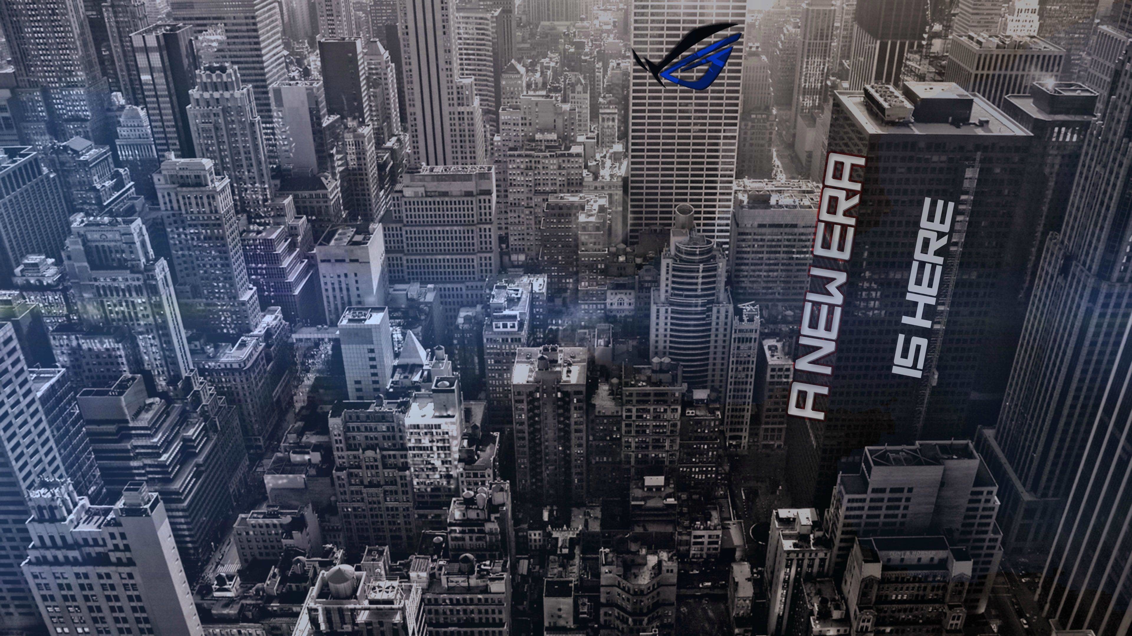 ASUS ROG, A New Era is Here, Grattacieli, Città, 4K, sfondo desktop