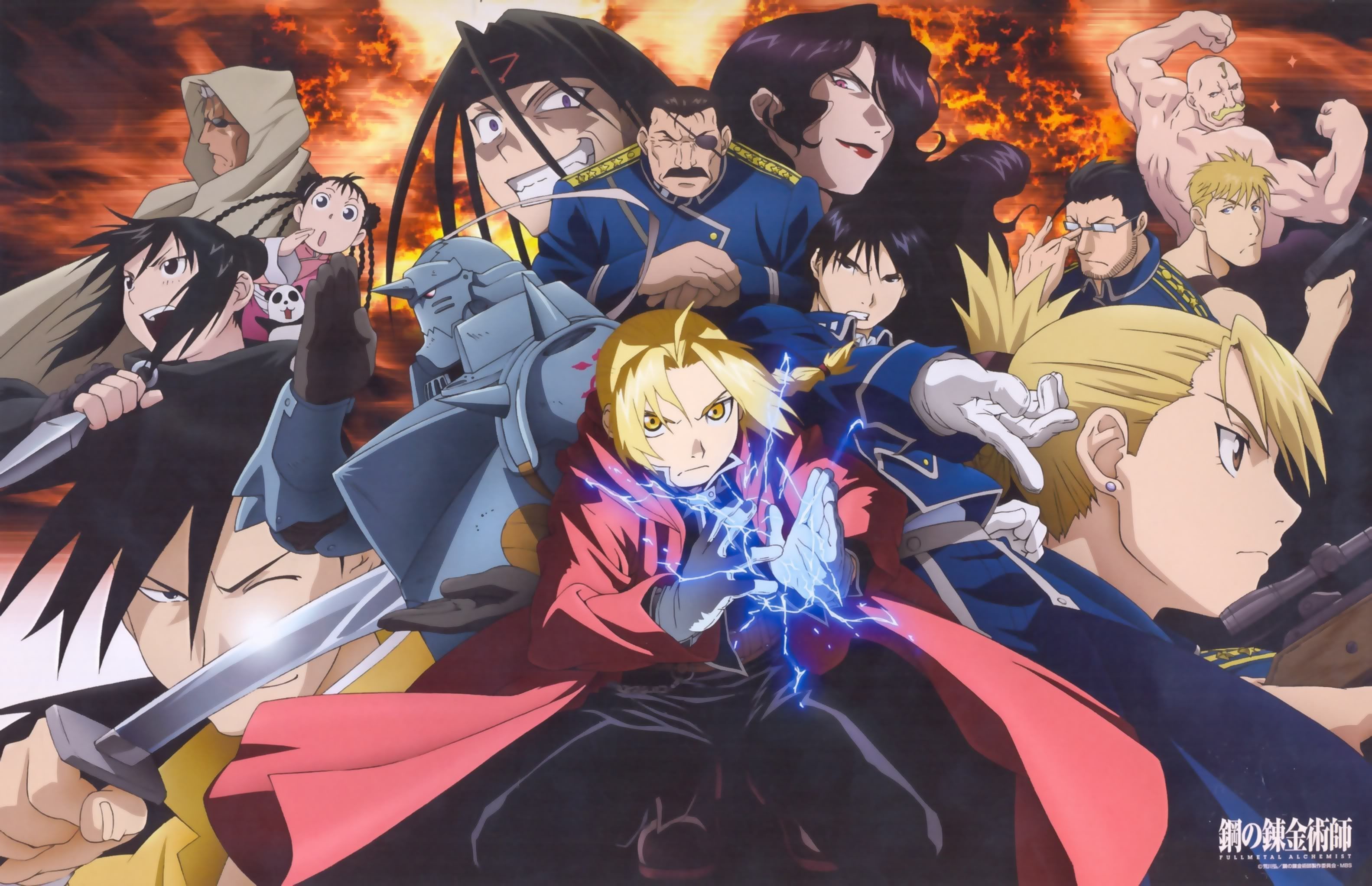 Fullmetal Alchemist: Brotherhood, Edward Elric, Roy Mustang, Riza Hawkeye, Personaggi, sfondo desktop