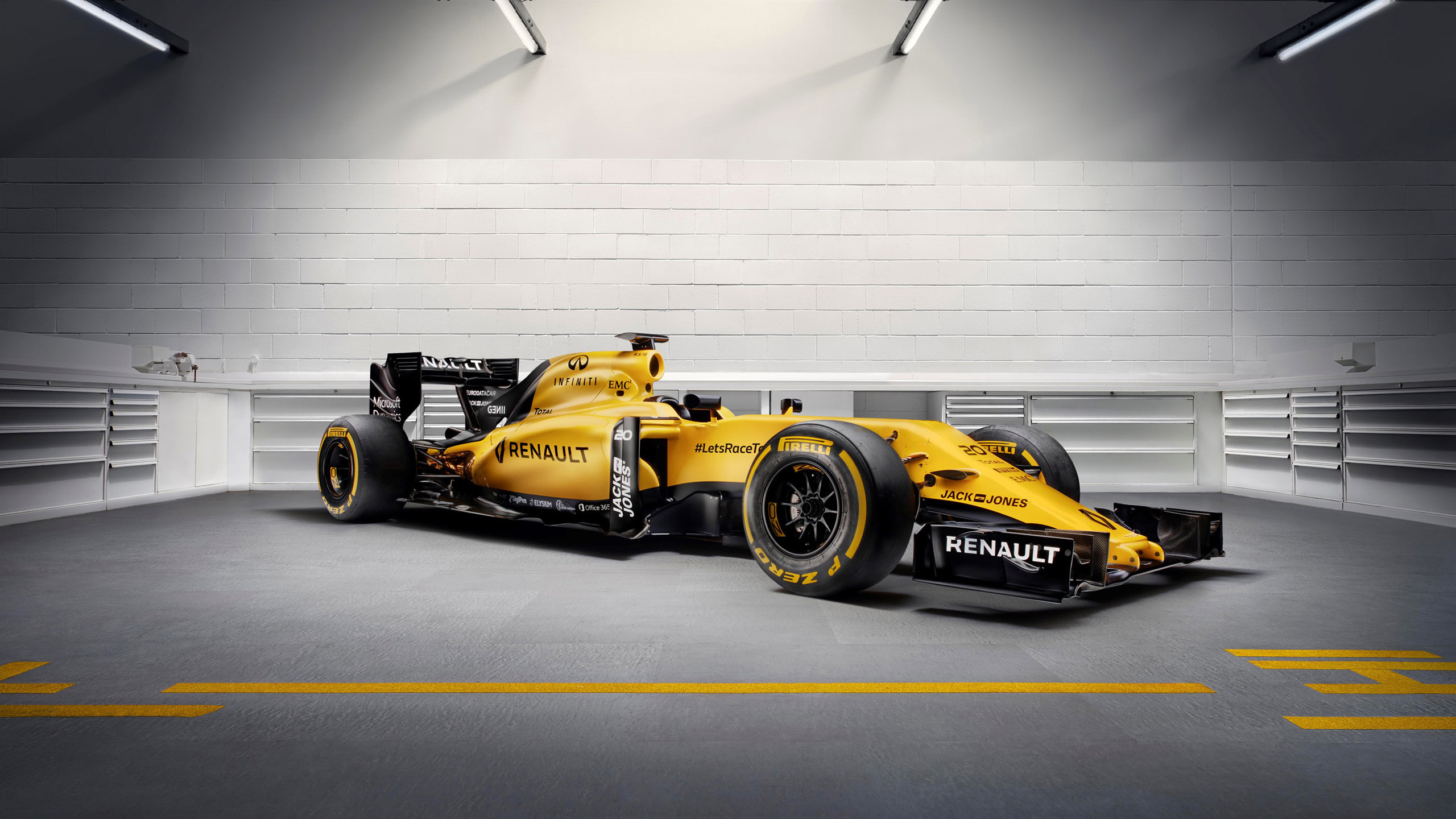 Renault R.S.16, Renault F1, Formula 1, Giallo, Studio, 2K, sfondo Windows 11