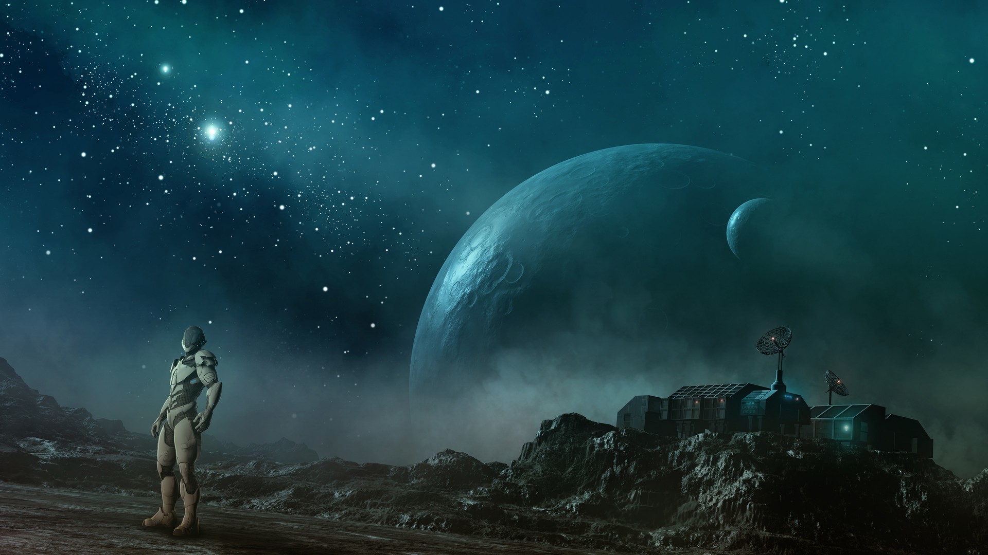 Interstellar, Astronauta, Pianeta, Fantascienza, Full HD, sfondo desktop