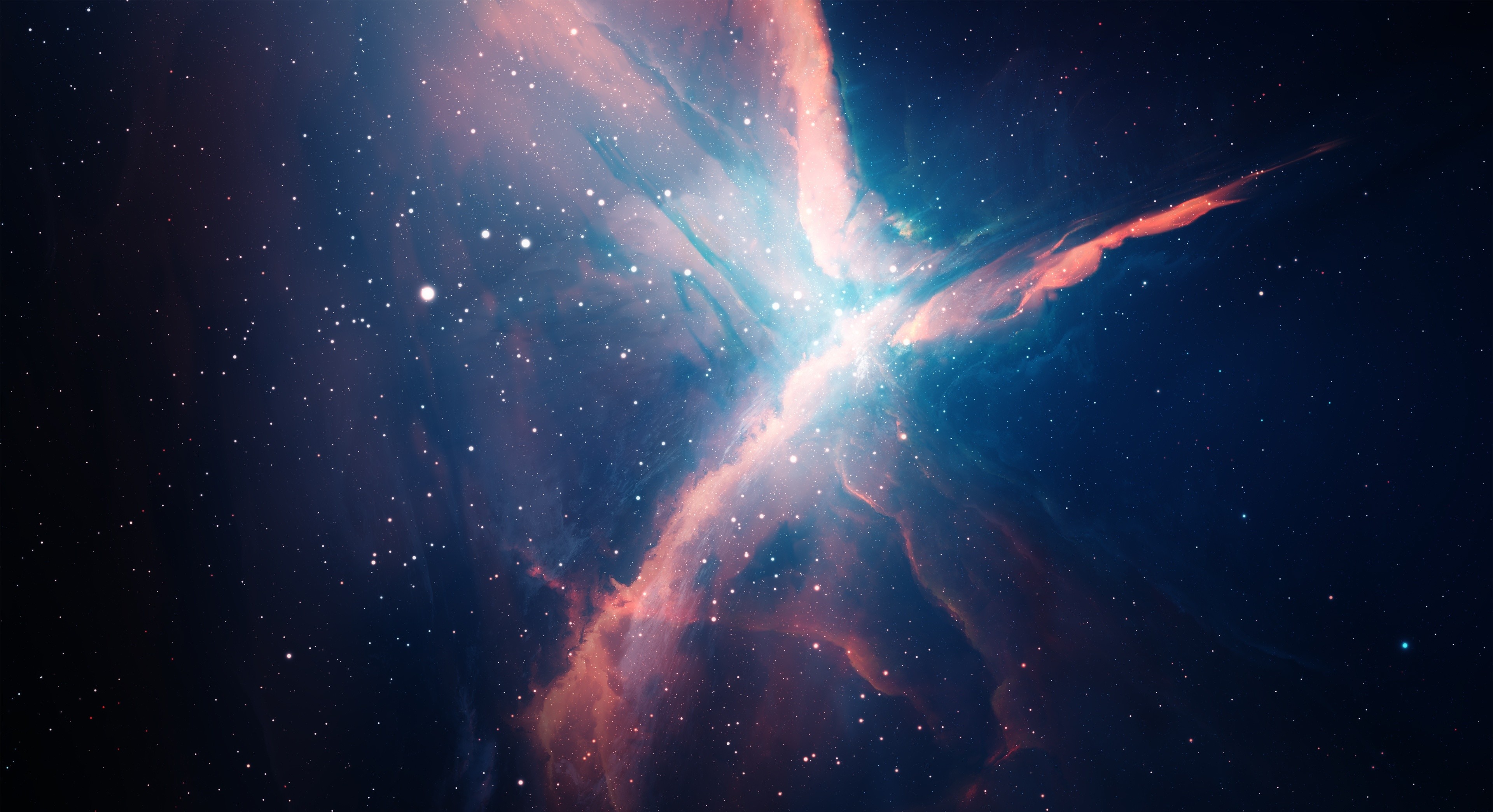 Nebulosa, Spazio, Rosa e blu, 4K, sfondo Windows 11