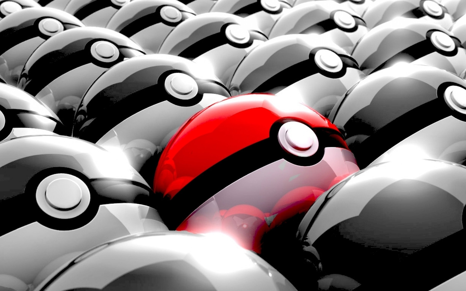 Poké Ball, Pokémon, Rosso, Bianco e nero, Full HD, wallpaper per computer