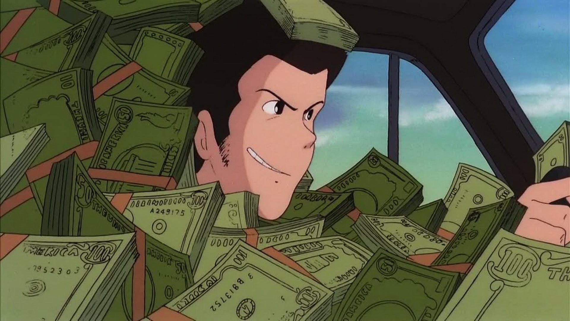 Lupin III, Banconote, Soldi, Auto, Full HD 1080p, sfondo desktop