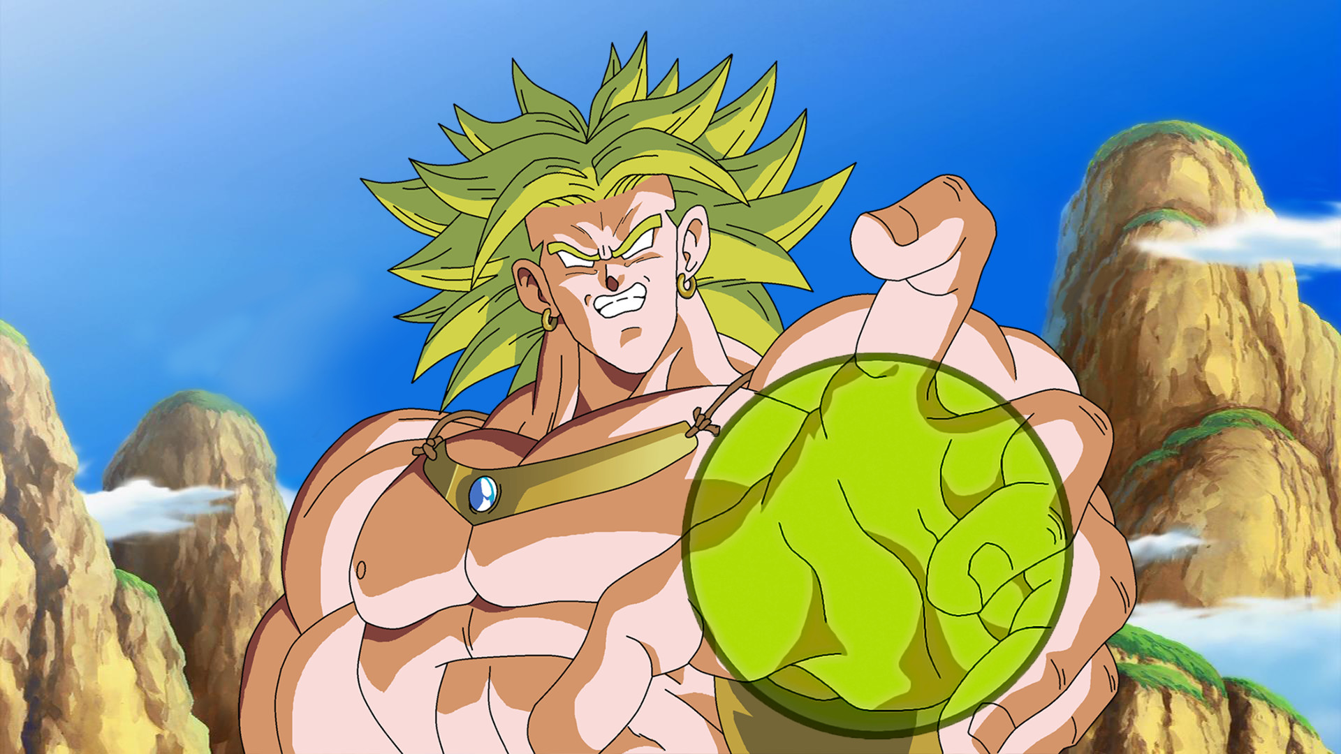 Broly, Super Saiyan leggendario, Dragon Ball Z, Full HD 1080p, sfondo desktop
