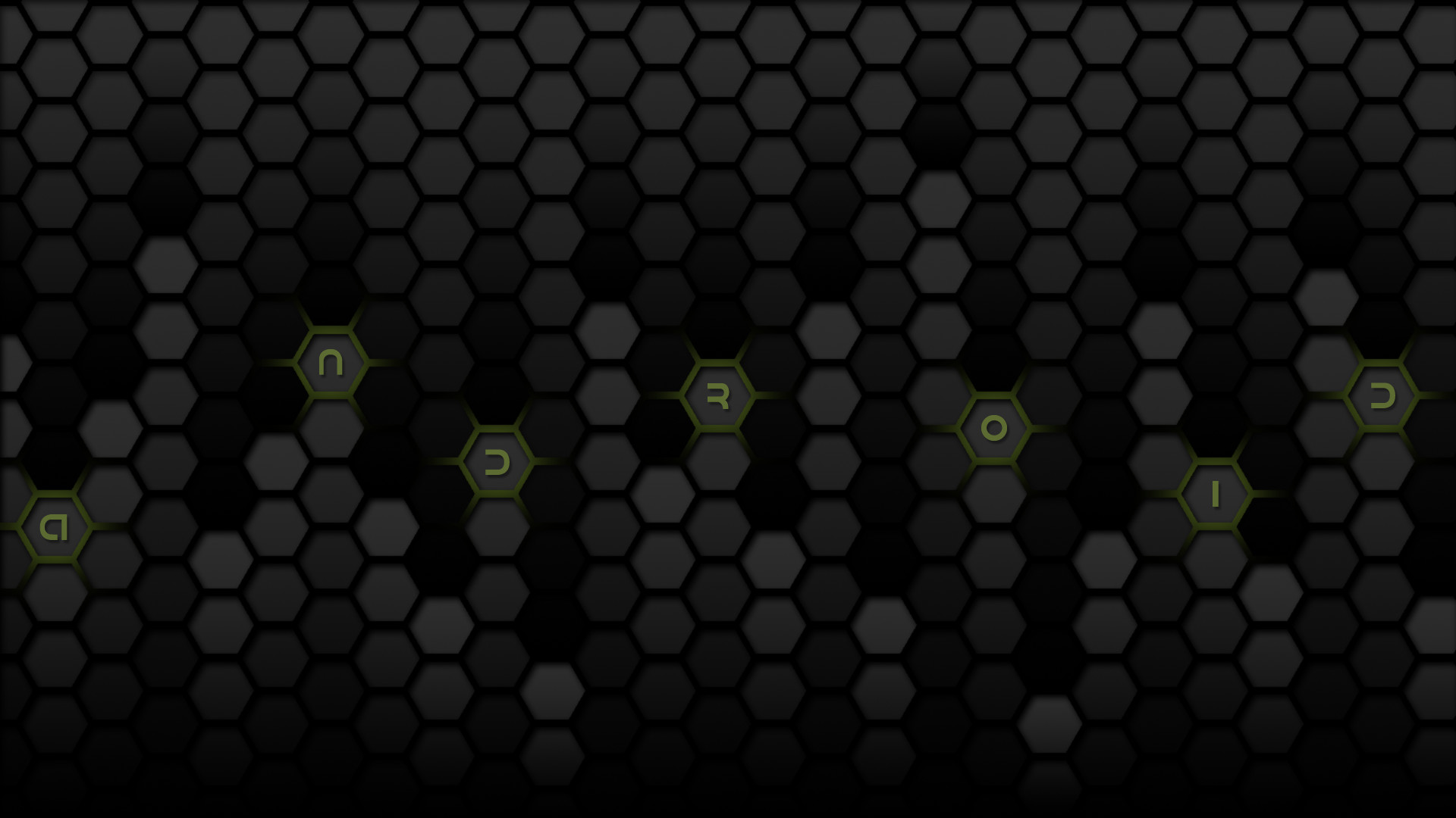 Android, Esagoni, Sfondo nero, Lettere, Full HD, wallpaper desktop