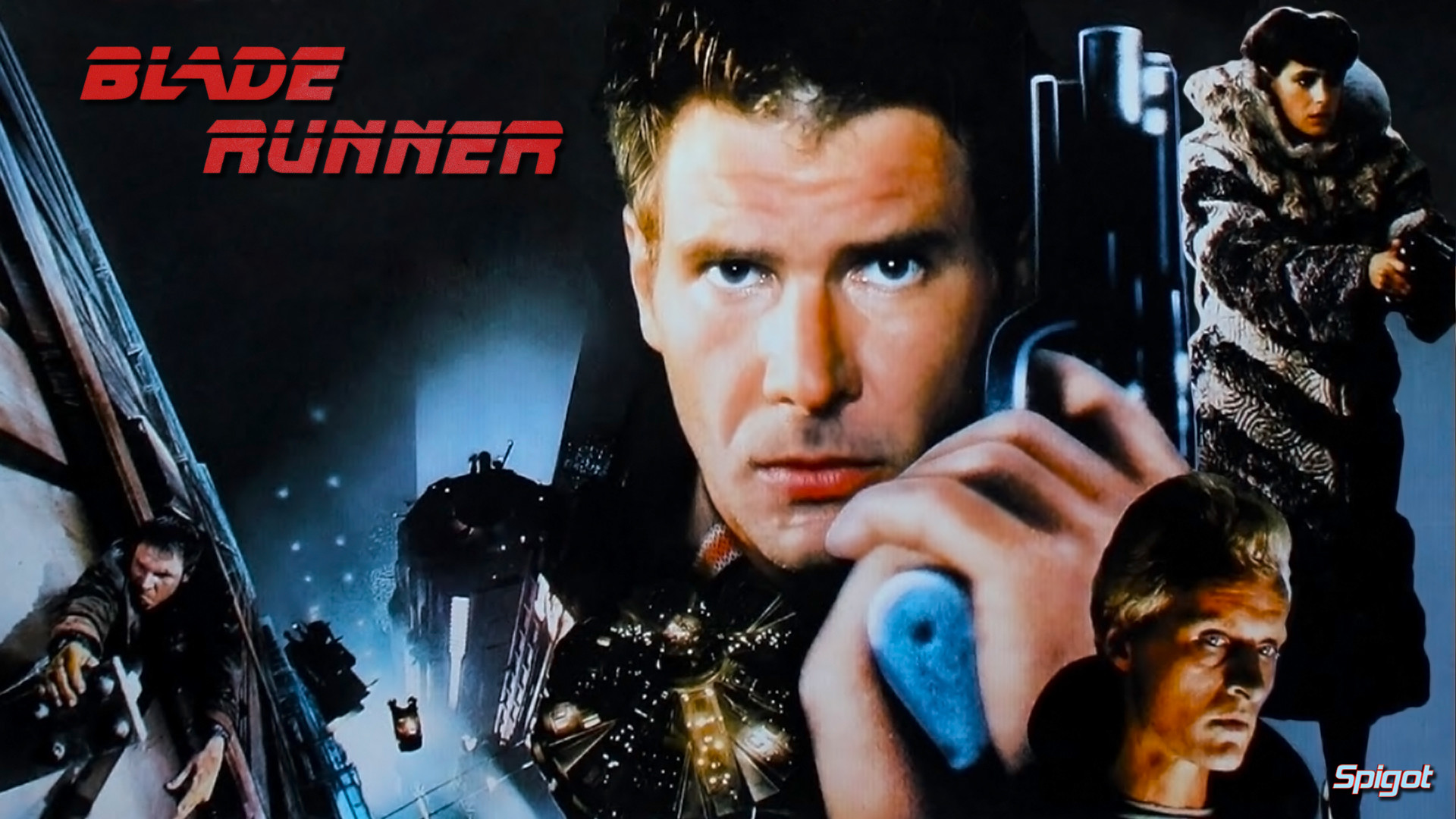 Blade Runner, Rick Deckard, Harrison Ford, Pistola, Poster, Full HD, sfondo desktop