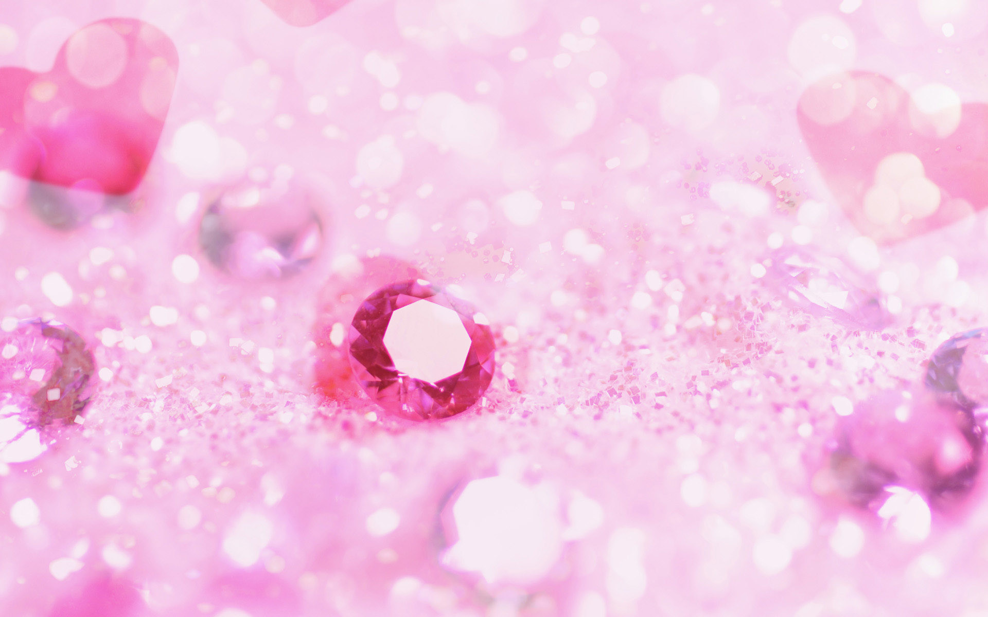 Gemme rosa, Glitter, Bokeh, Full HD, sfondo per PC e portatile