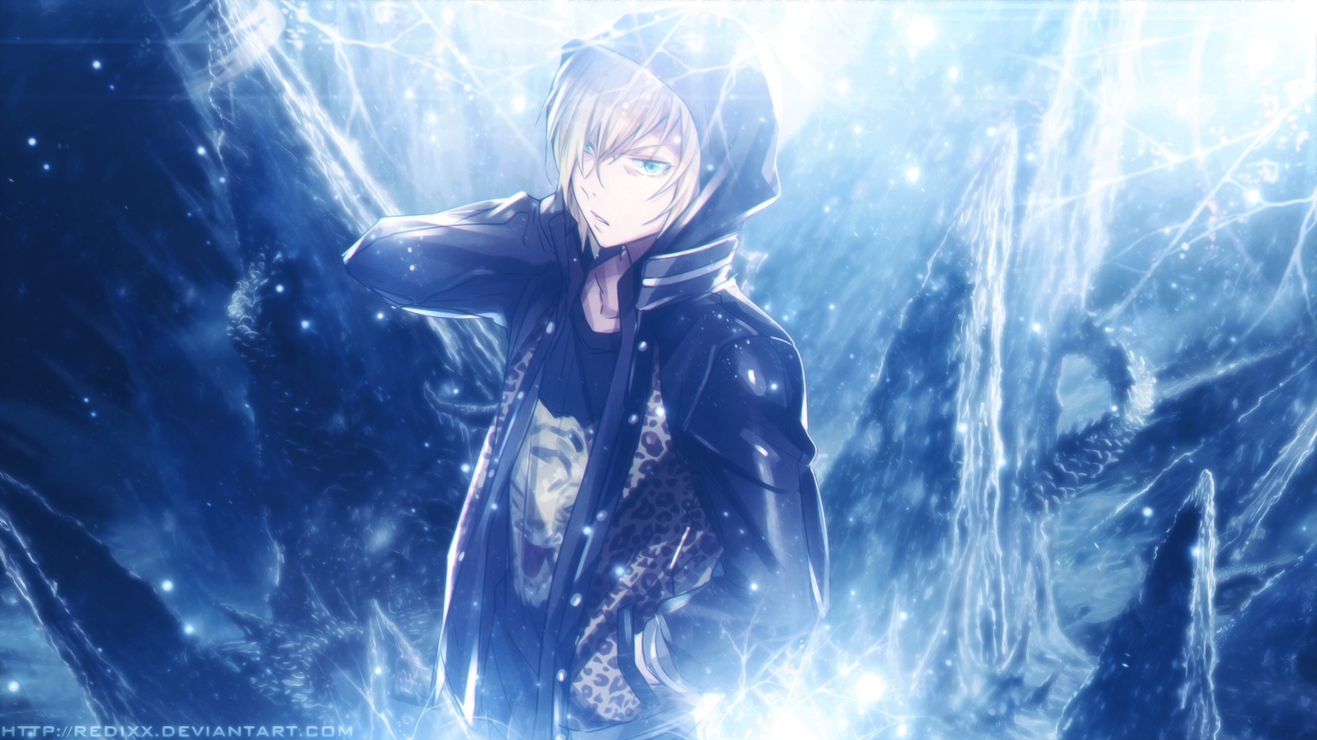 Yuri Plisetsky, Yuri!!! on Ice, Ghiaccio, Blu, Full HD, wallpaper per PC