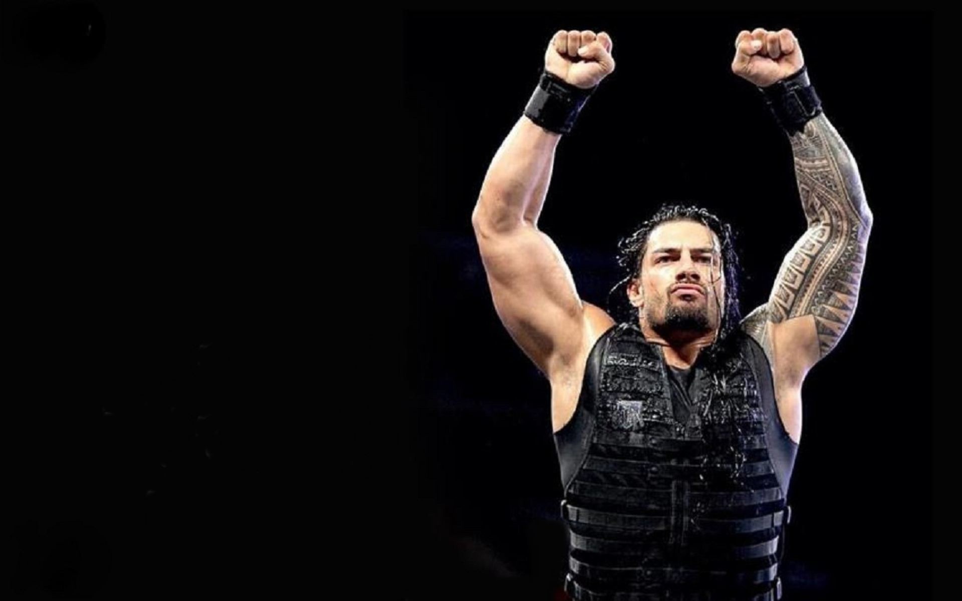 Roman Reigns, WWE, Pugni alzati, Sfondo nero, 1920x1200, wallpaper desktop