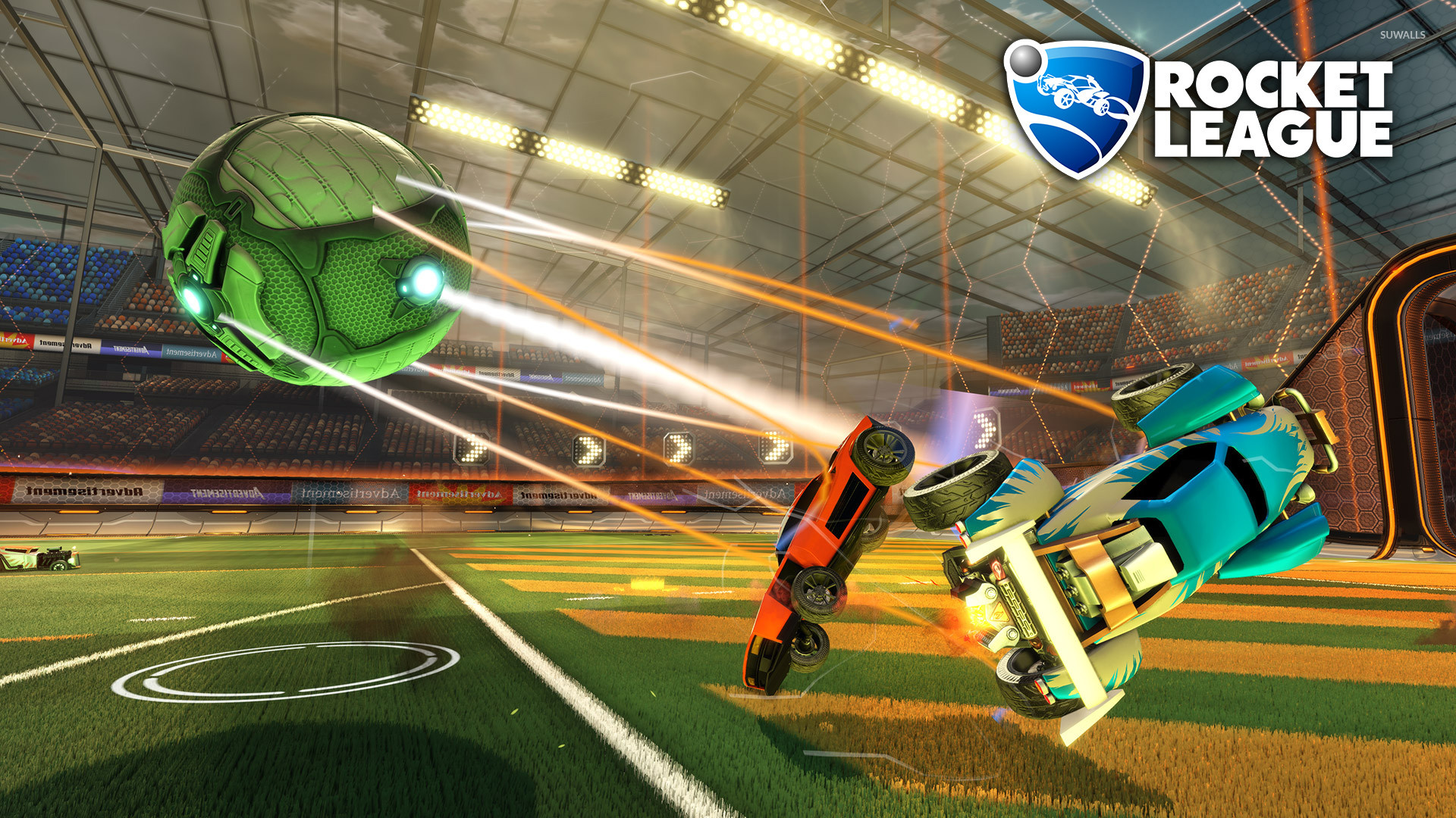 Rocket League, Logo, Pallone, Auto, Stadio, Full HD, wallpaper desktop