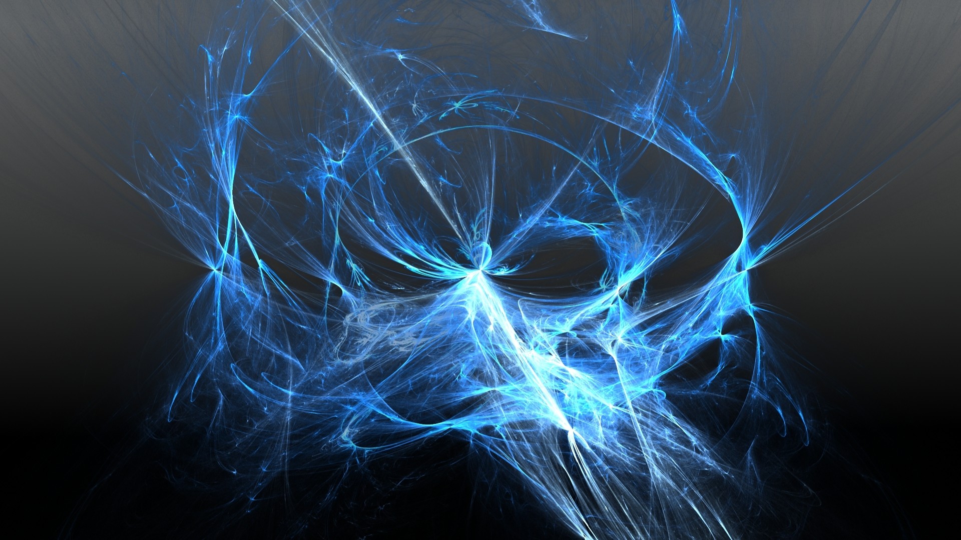 Frattale, Filamenti di luce, Blu, Astratto, Full HD 1080p, sfondo desktop