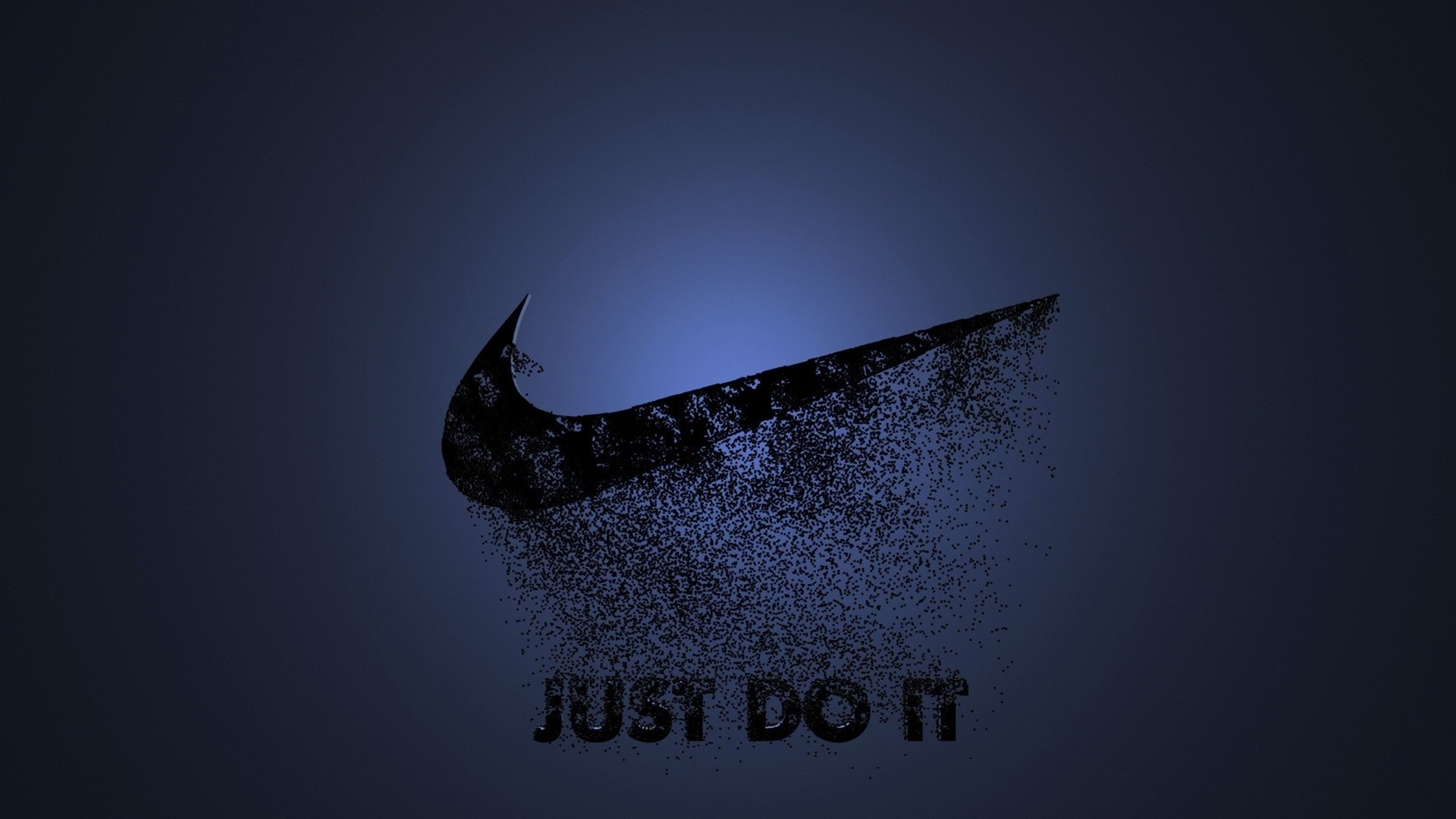 Nike Swoosh, Just Do It, Nike, Particelle, Sfondo blu, 1920x1080, wallpaper desktop