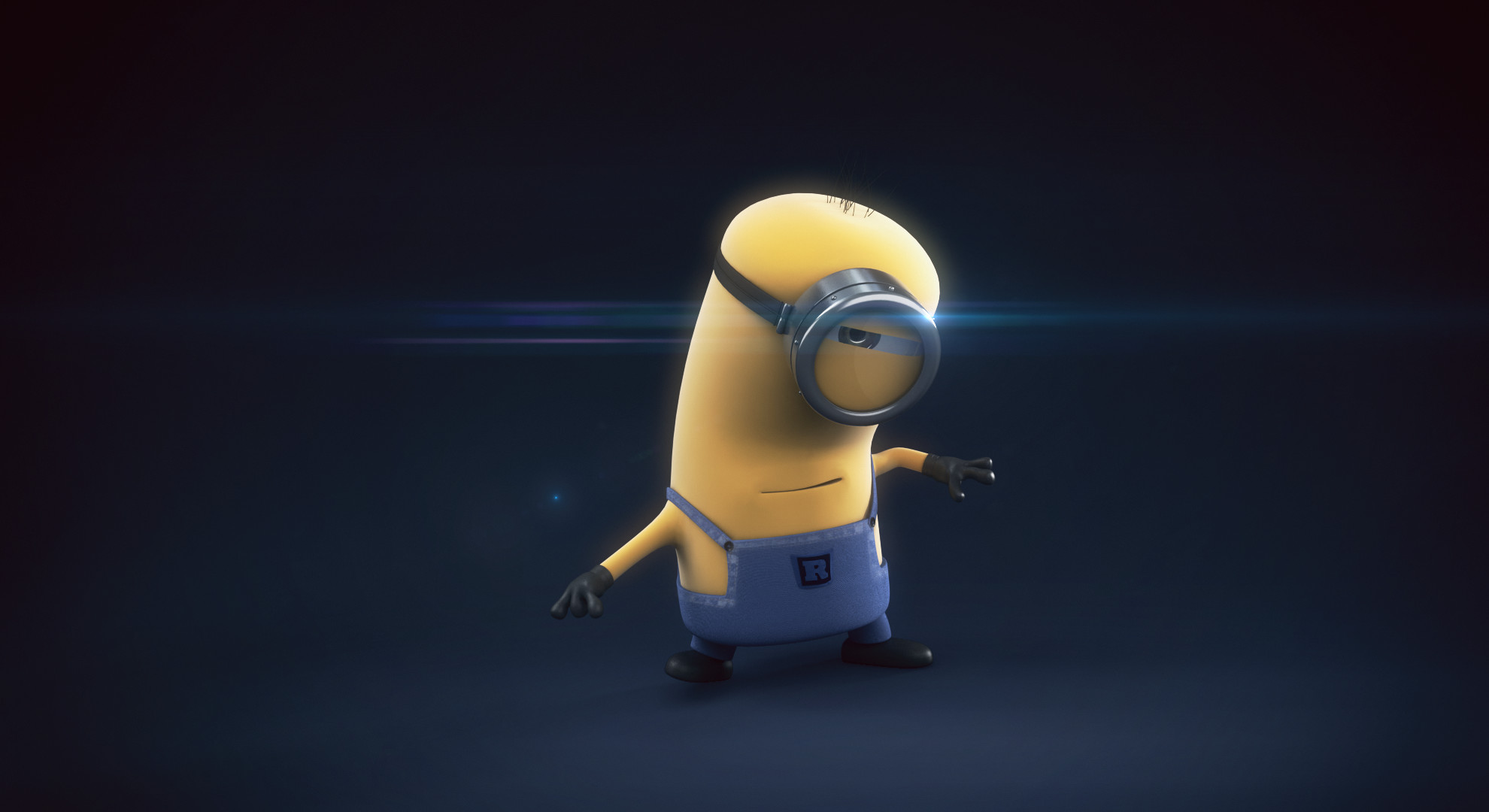 Minions, Sfondo scuro, Luce, Full HD, wallpaper per portatile