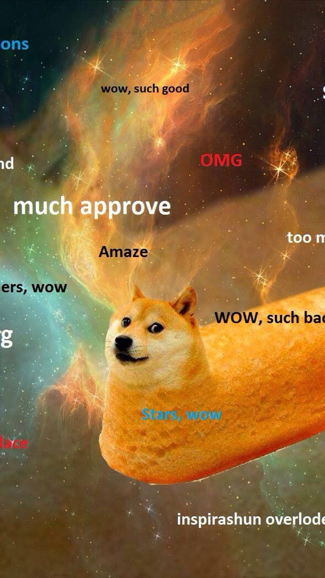 Doge, Meme, Spazio, Scritte, sfondo per iPhone e Android
