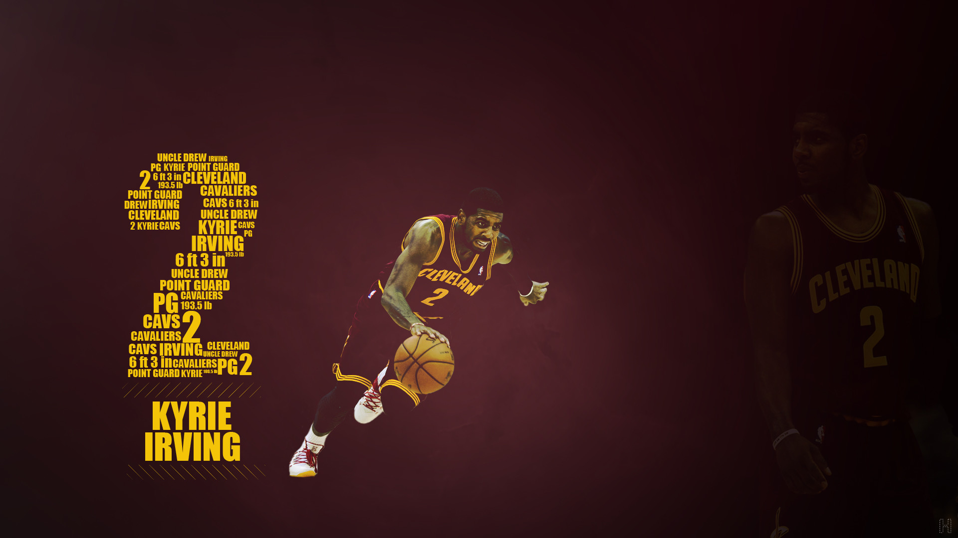 Kyrie Irving, Cleveland Cavaliers, Tipografia, Full HD 1080p, sfondo desktop