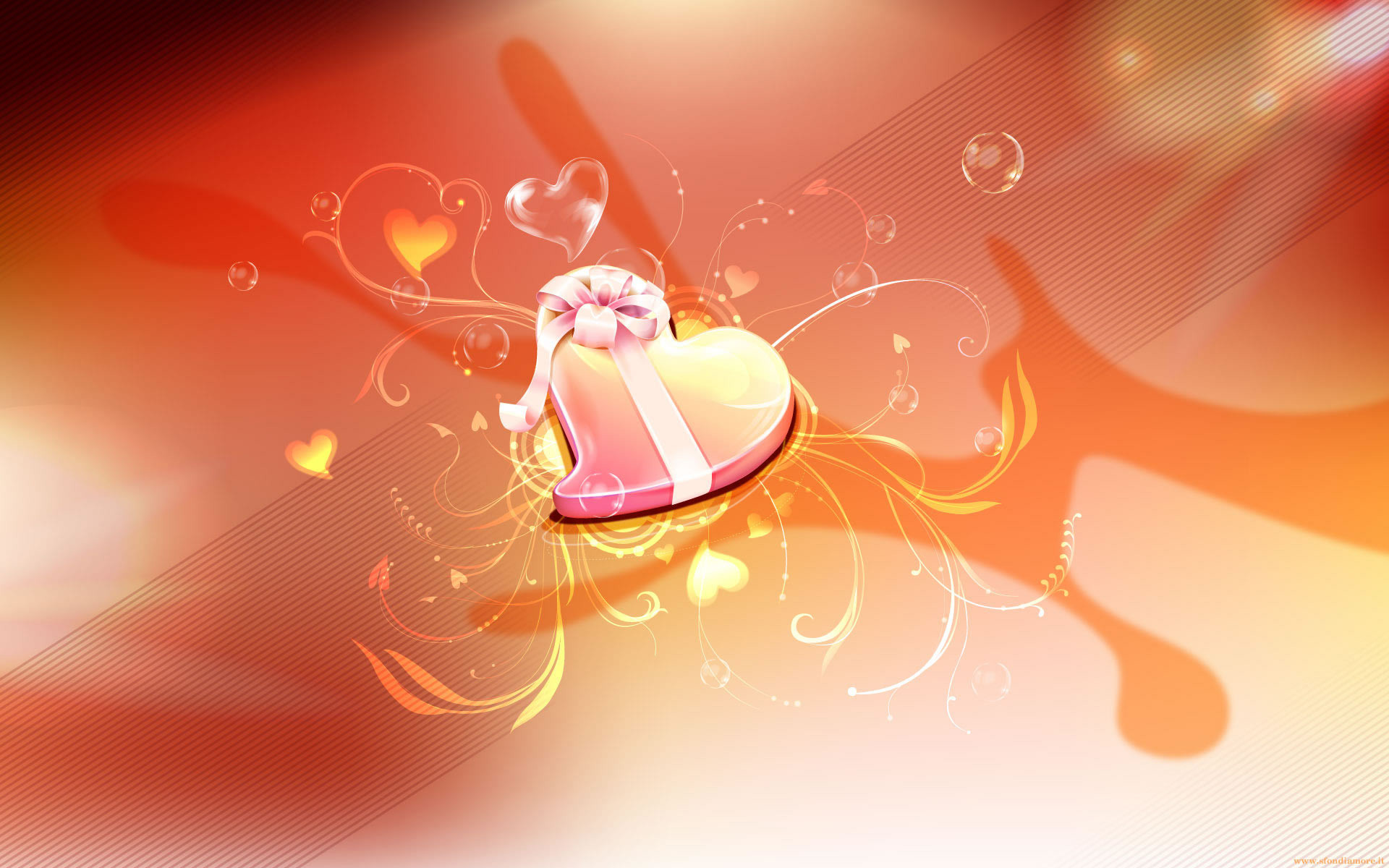 Cuore, Regalo, Arancione, Astratto, 1920x1200, immagine di sfondo