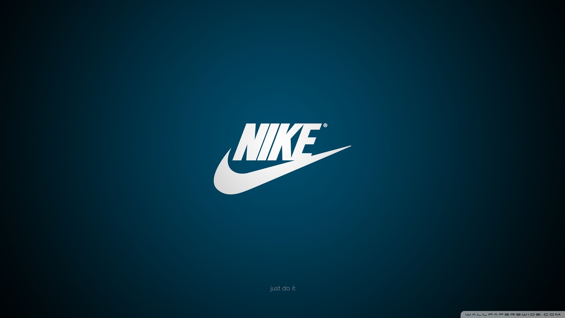 Nike, Nike Swoosh, Logo, Sfondo blu, Full HD, wallpaper per PC