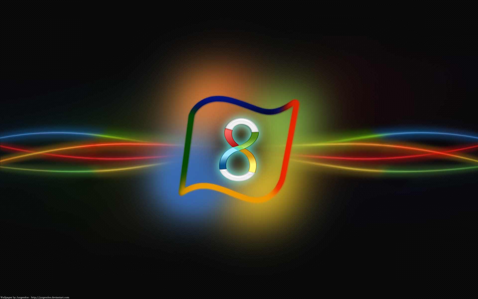 Windows 8, Logo, Neon, Sfondo nero, 1920x1200, wallpaper desktop