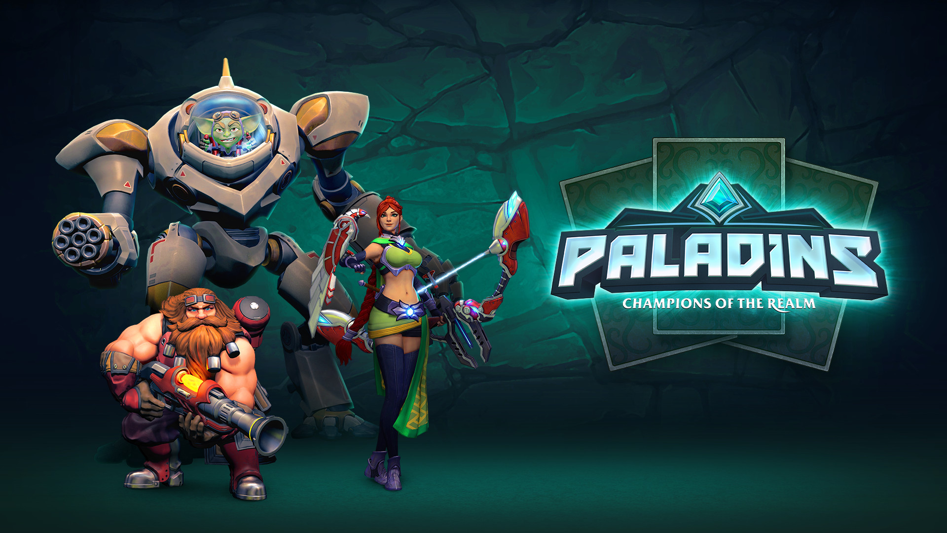 Paladins, Ruckus, Barik, Cassie, Logo, 1920x1080, wallpaper desktop