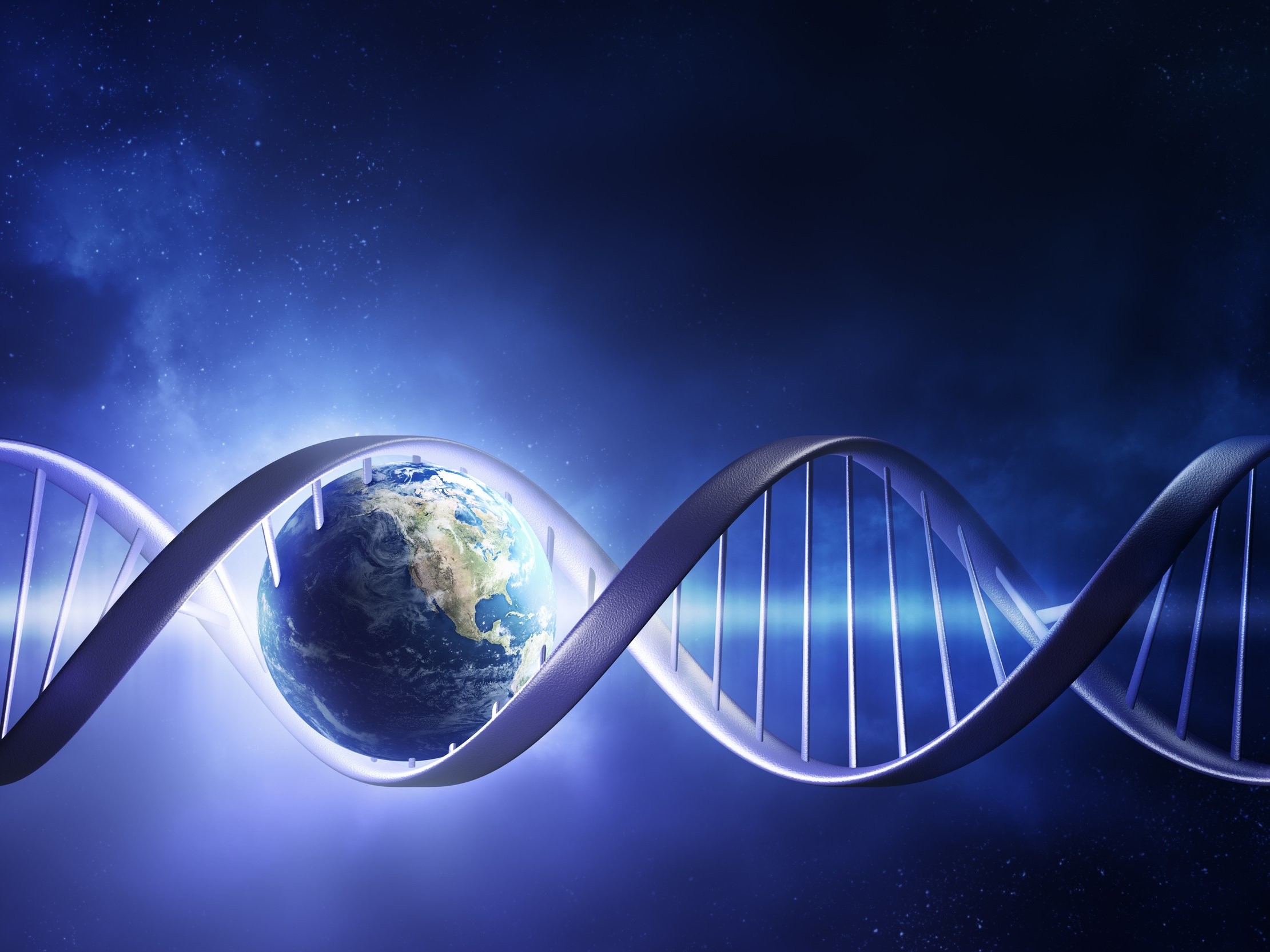 DNA, Terra, Spazio, Blu, sfondo per iPad e tablet