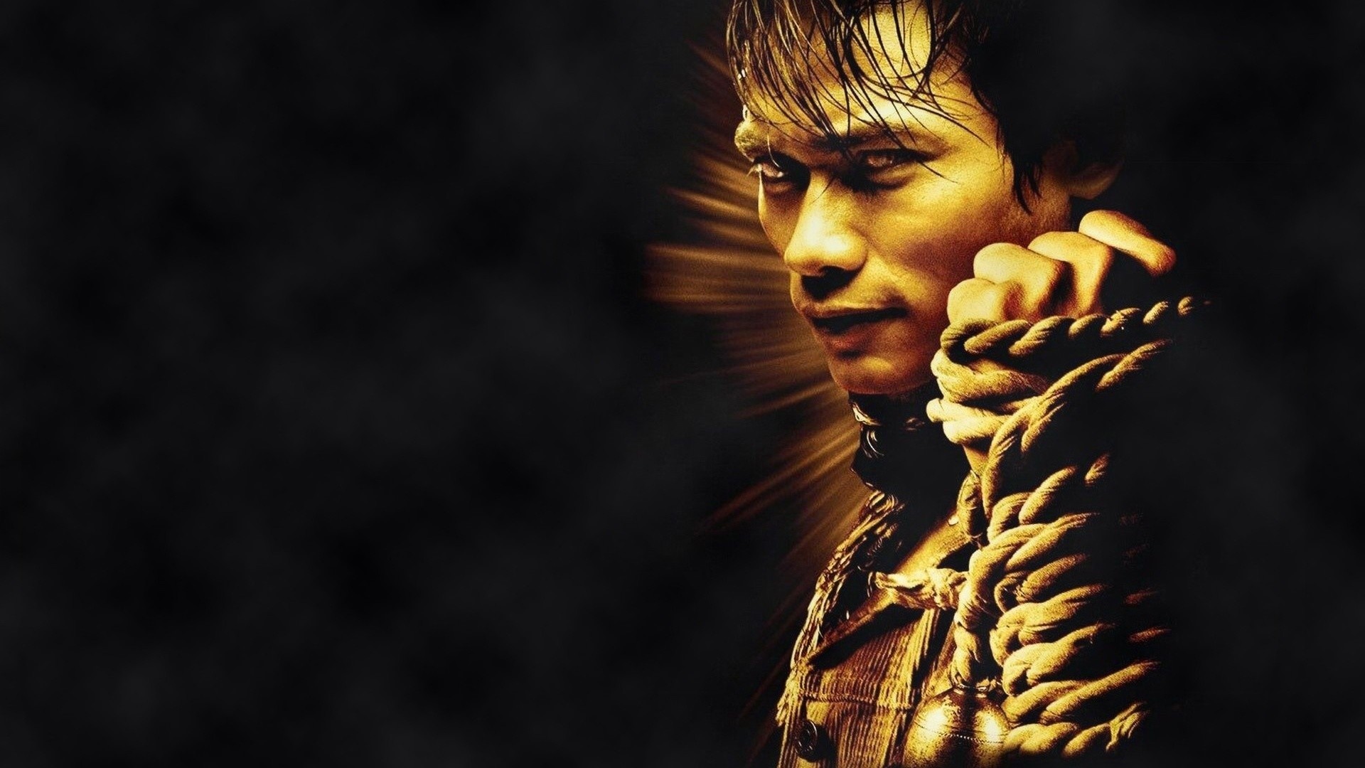 Tony Jaa, Muay Thai, Ritratto, Fasciature, Toni dorati, 1920x1080, sfondo per PC