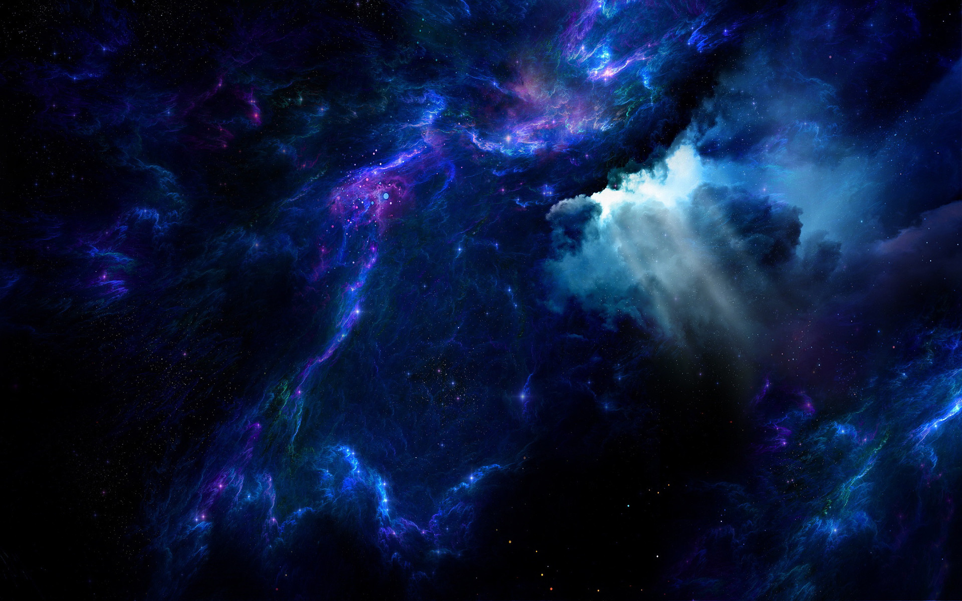 Nebulosa, Blu, Spazio profondo, Stelle, 16:10 Full HD, sfondo widescreen