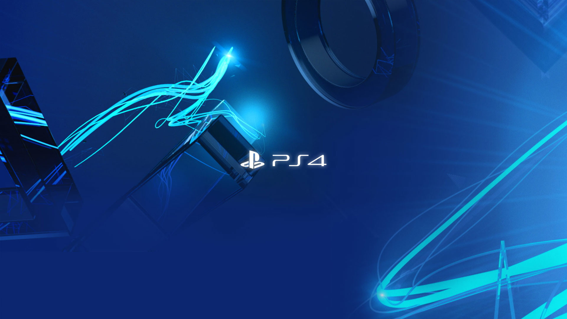 PlayStation 4, PS4, Logo, Blu, Full HD, sfondo desktop