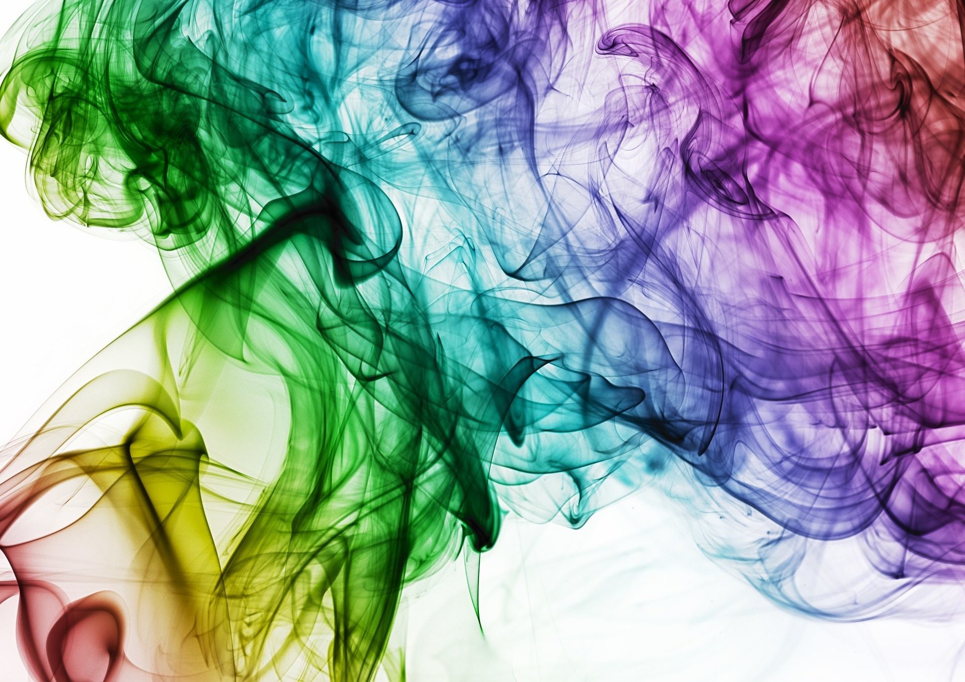 Fumo colorato, Colori arcobaleno, Sfondo bianco, Full HD, wallpaper desktop