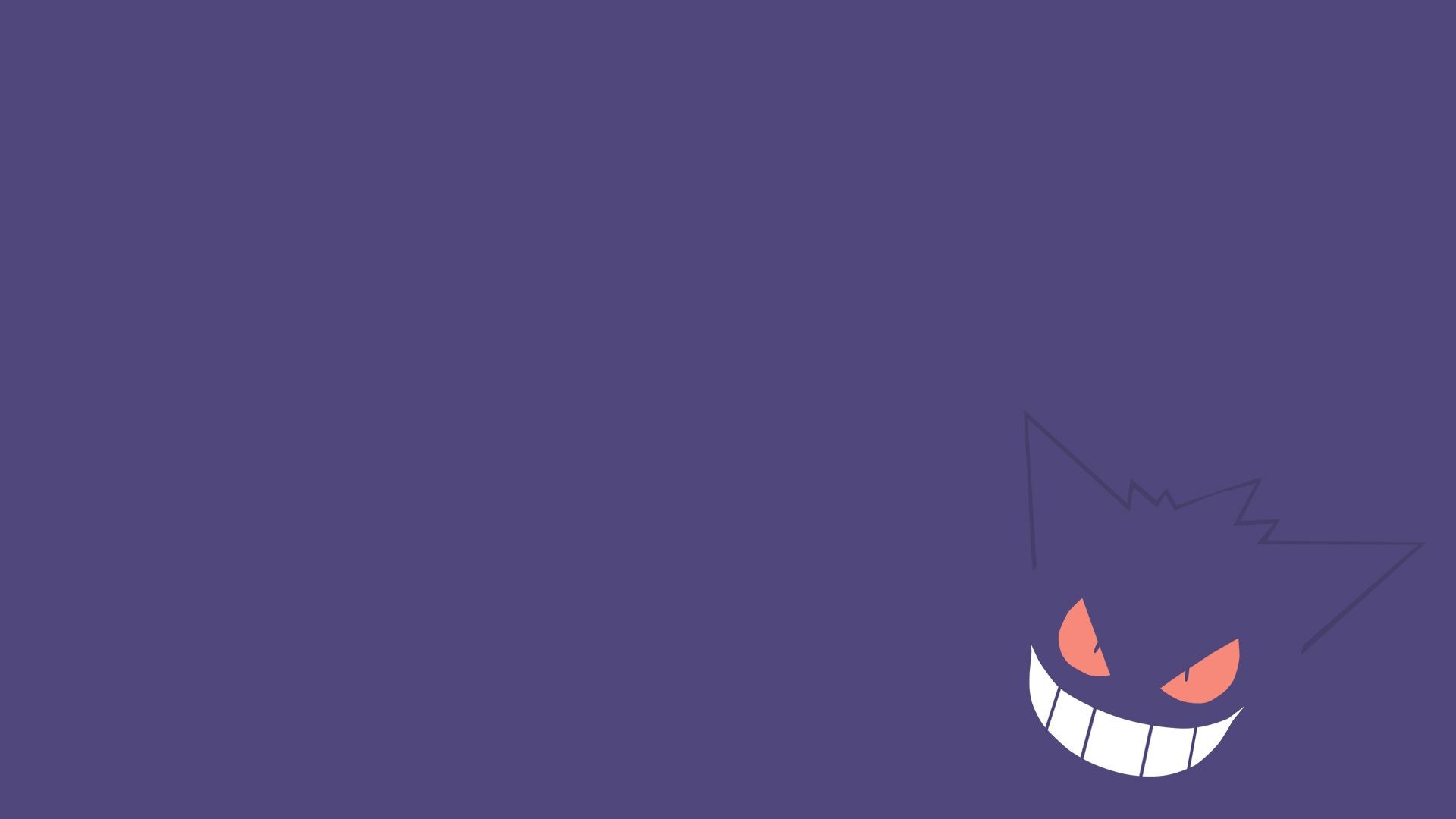 Gengar, Pokémon, Minimalismo, Sfondo viola, Full HD, wallpaper per PC
