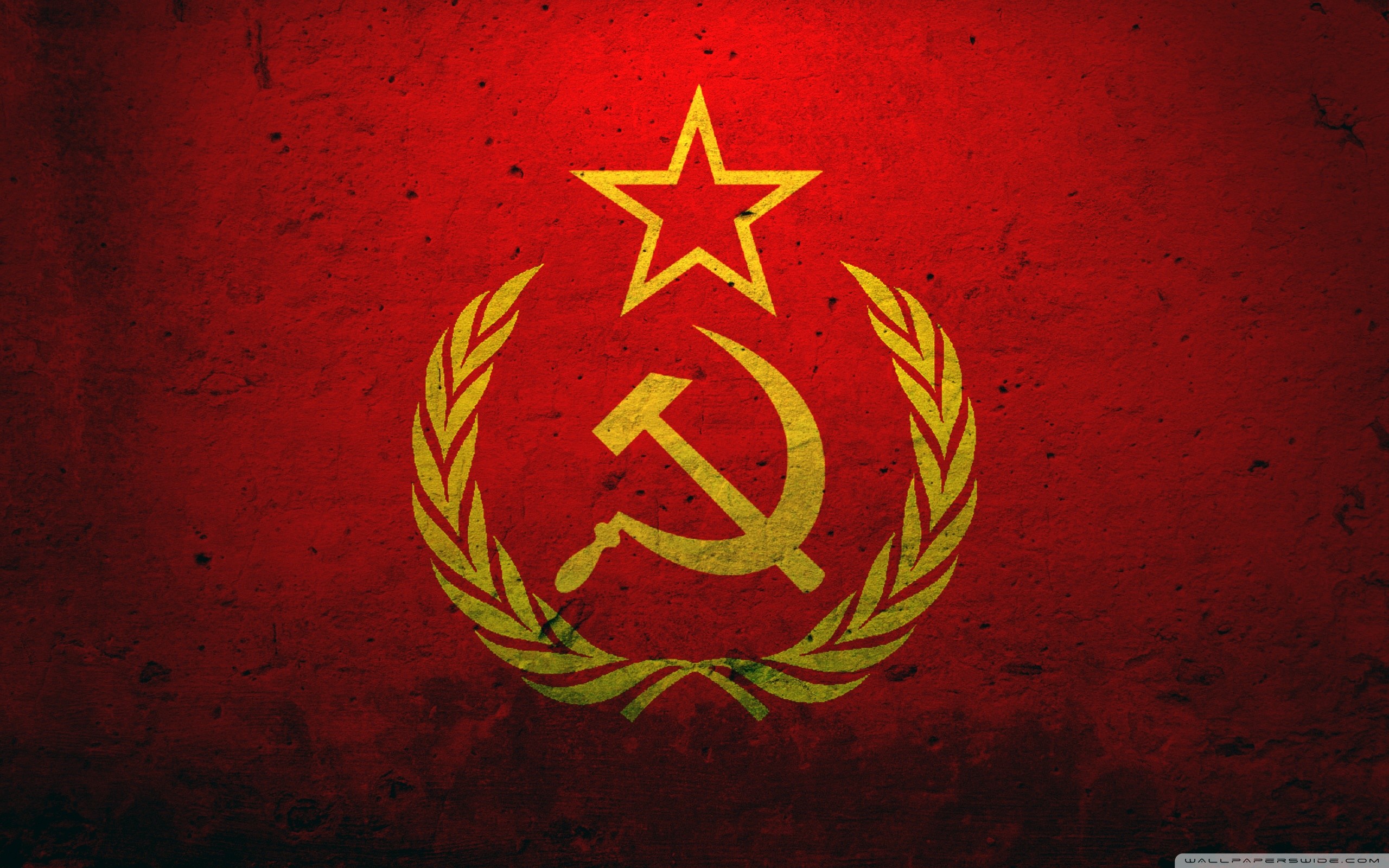 Bandiera dell'Unione Sovietica, Falce e martello, URSS, Rosso, Texture grunge, sfondo per PC