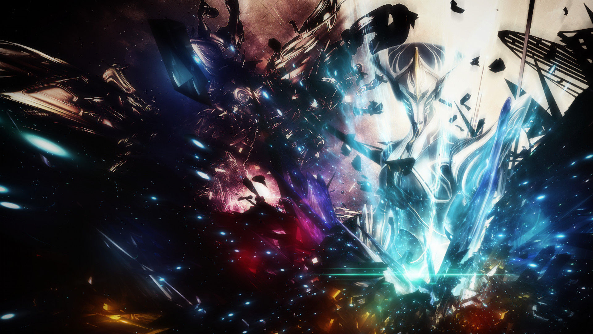 Warframe, Arte astratta, Colori, Esplosione, 1920x1080, sfondo per PC