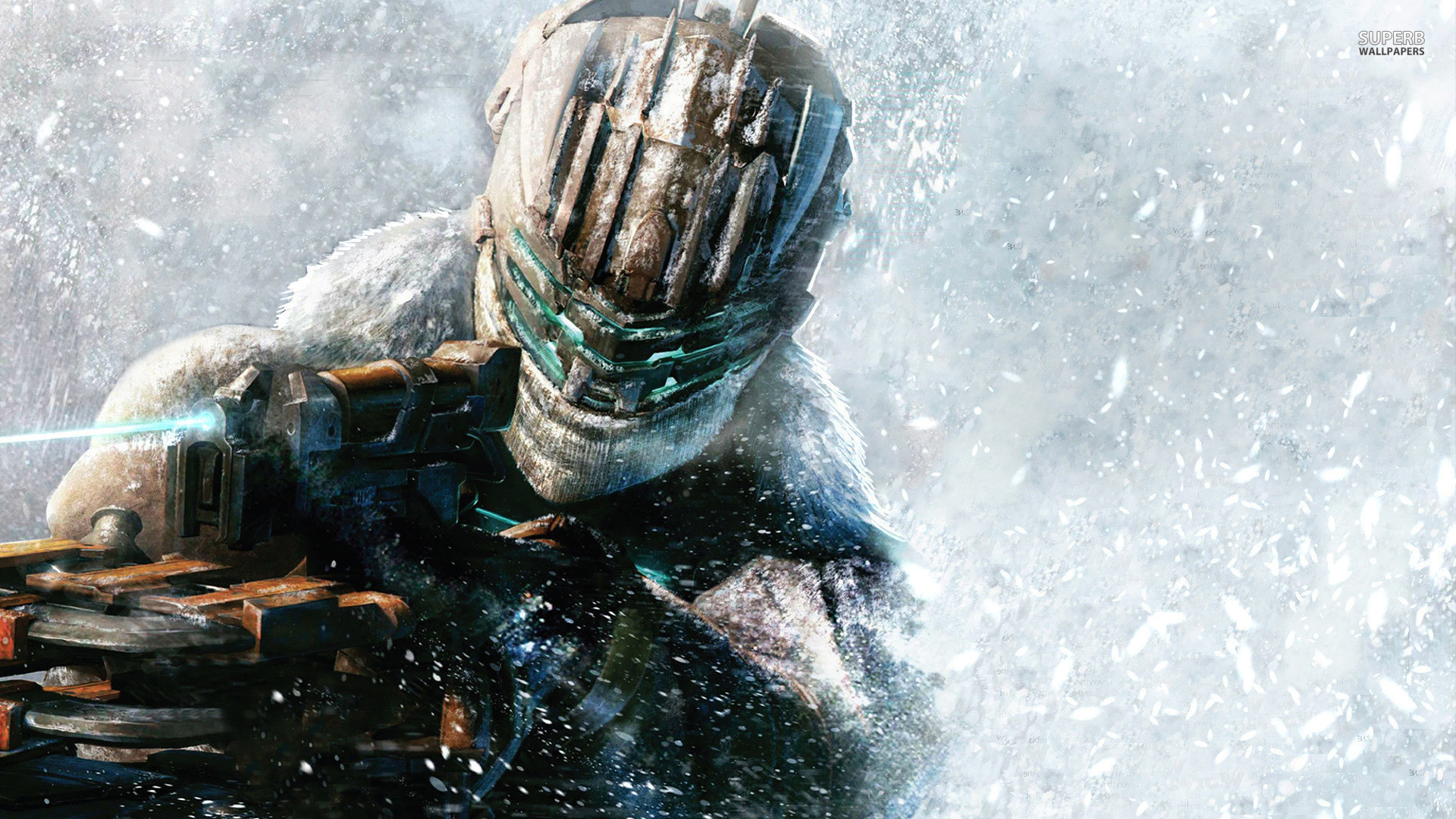 Isaac Clarke, Dead Space 3, Neve, Arma, Bufera, Full HD 1080p, sfondo desktop