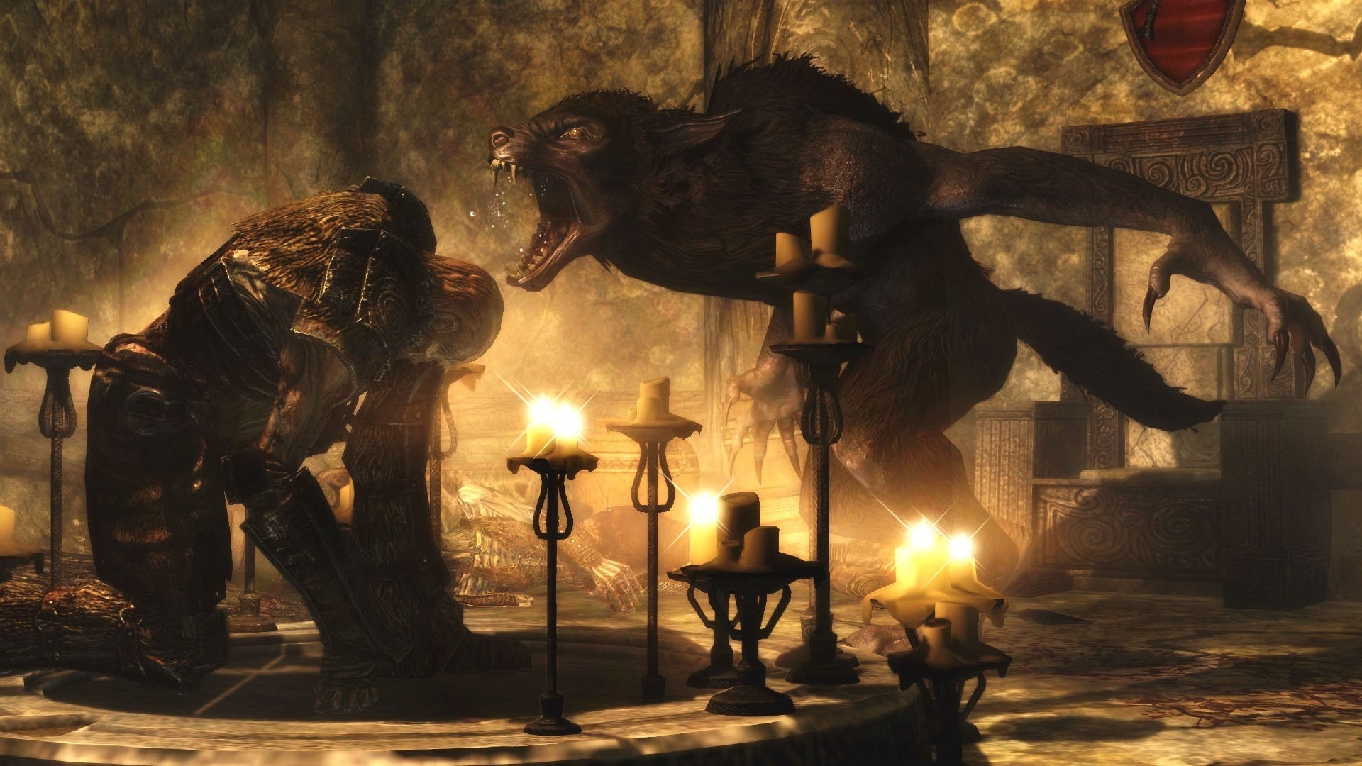 Lupo mannaro, Candele, Interno, Fantasy, Full HD, sfondo per PC