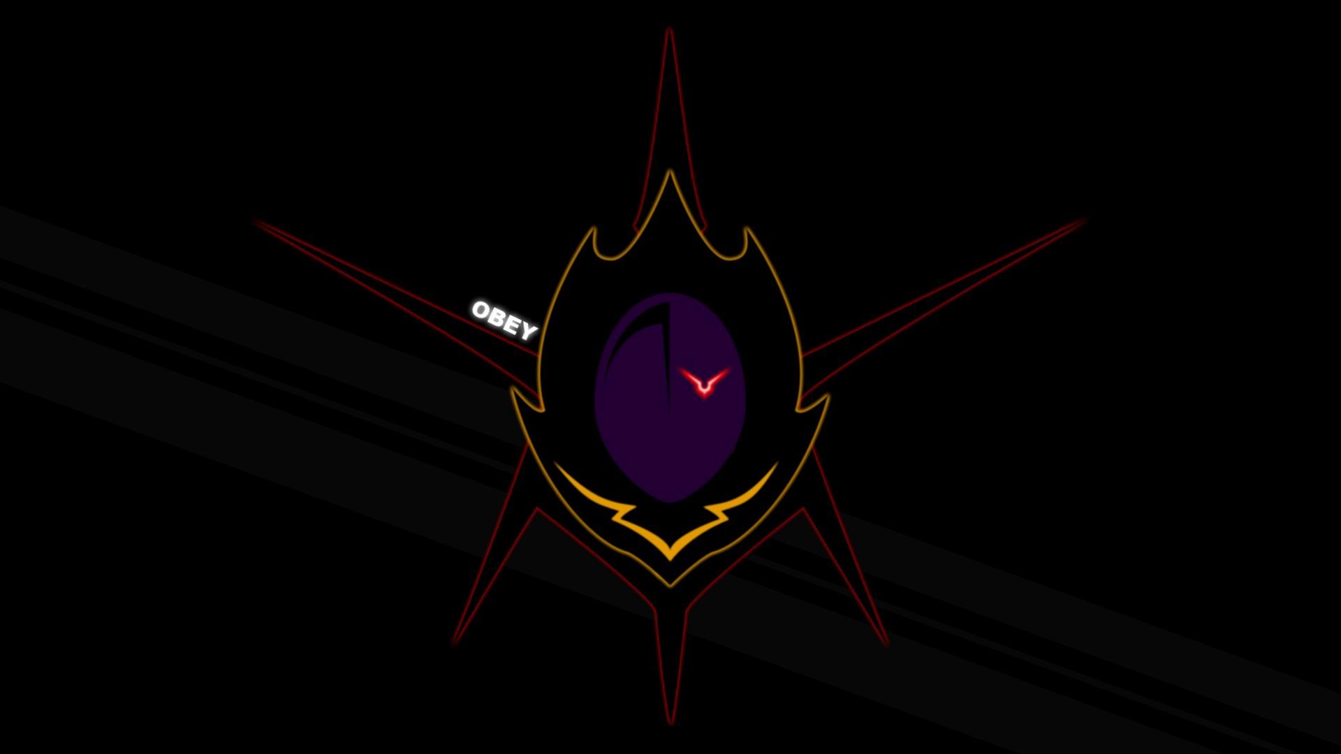 Simbolo del Geass, Code Geass, Obey, Sfondo nero, Full HD, wallpaper per PC