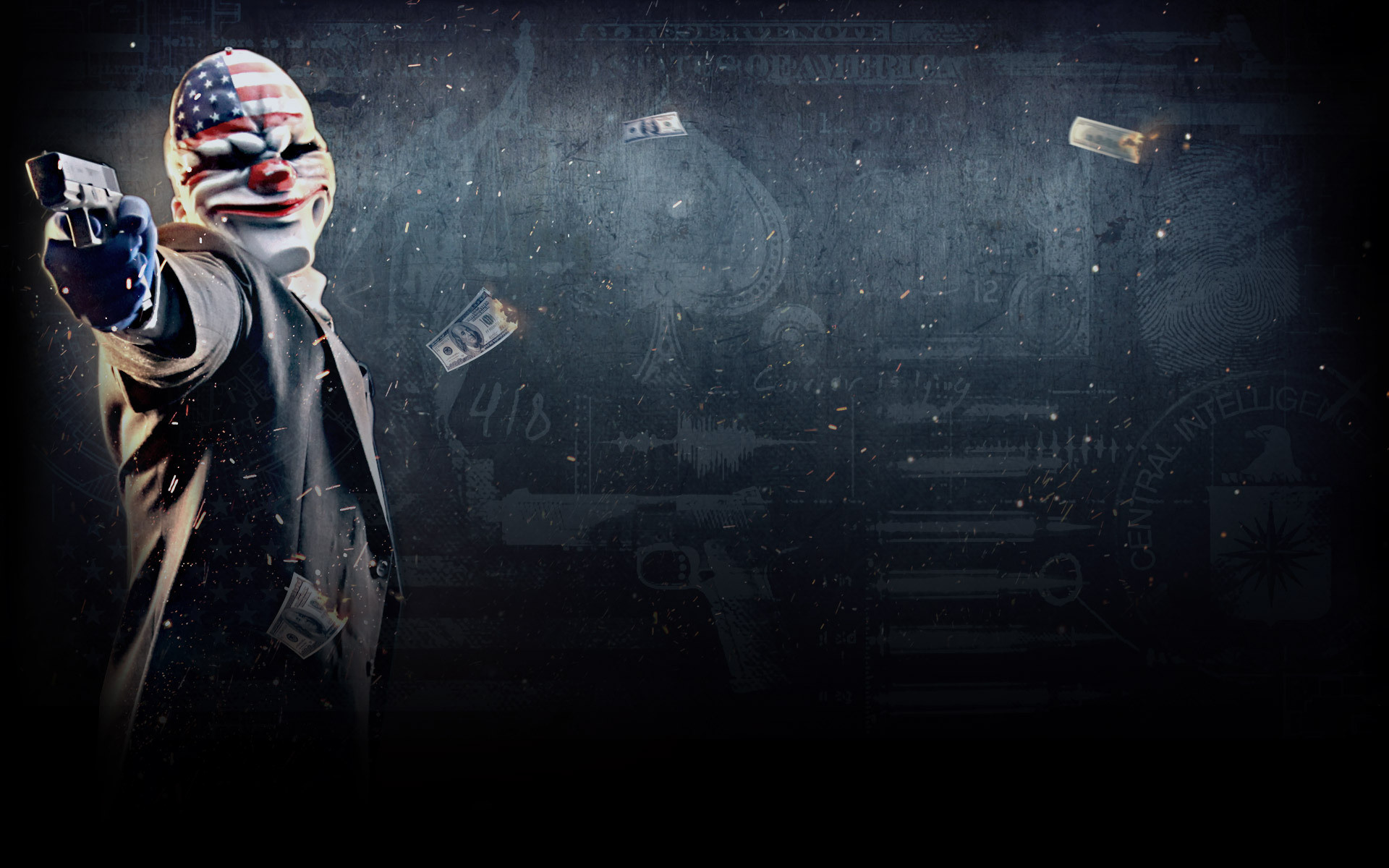 Dallas, Payday 2, Pistola, Banconote, Full HD, wallpaper per portatile