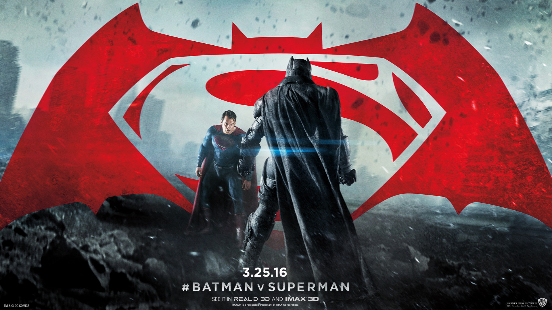 Batman, Superman, Batman v Superman: Dawn of Justice, Locandina, Logo rosso, sfondo Full HD