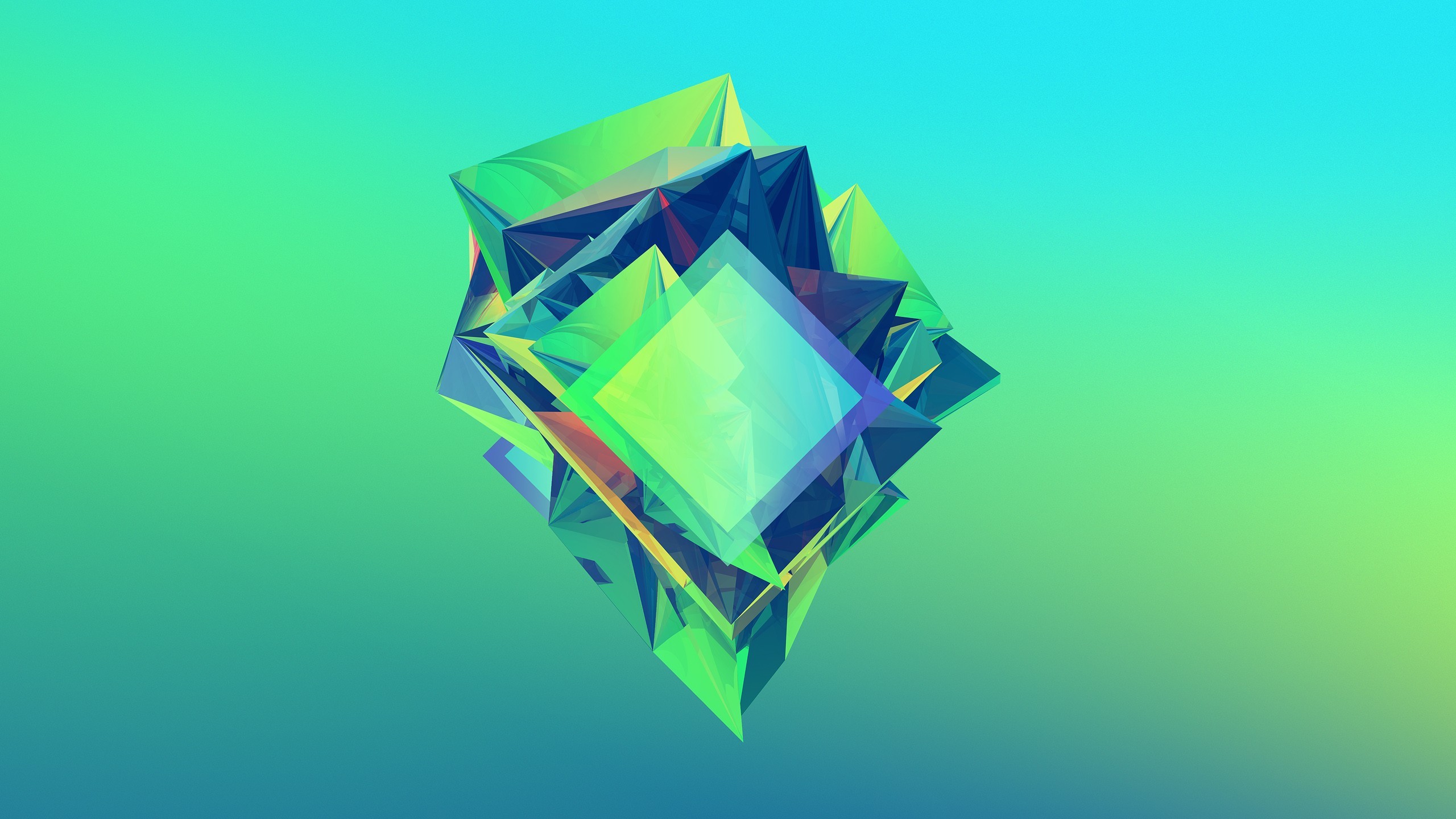 Cristallo, Verde, Astratto, Sfumatura, 2K, sfondo per PC