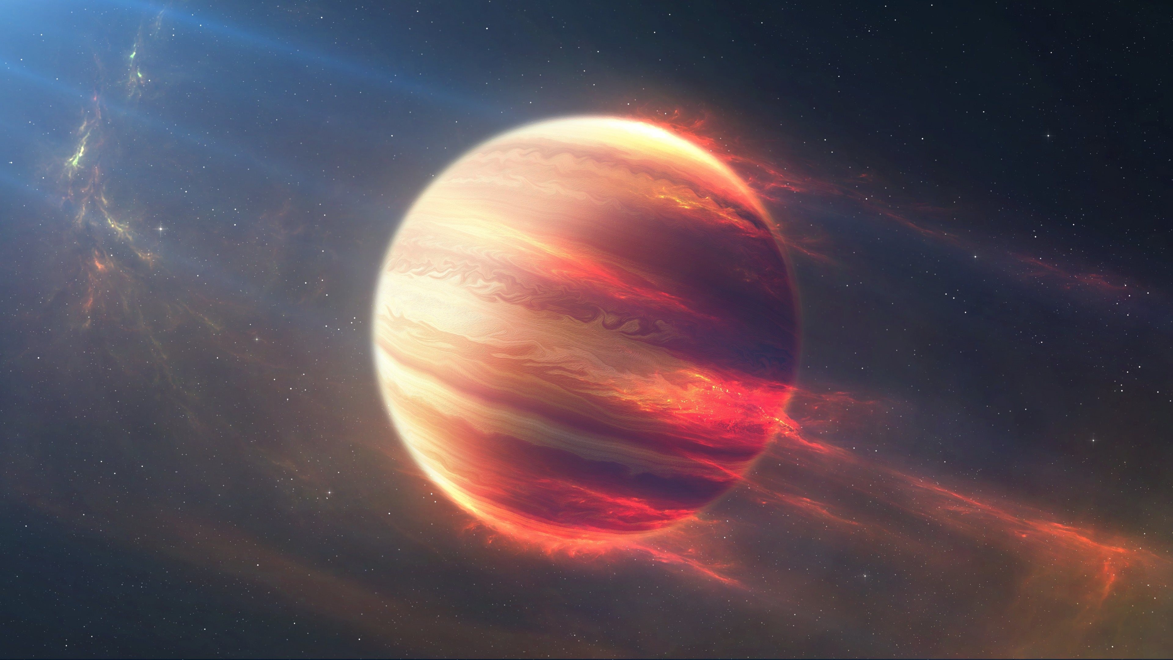 Pianeta, Spazio, Nebulosa, Arte digitale, 3840x2160, sfondo per PC