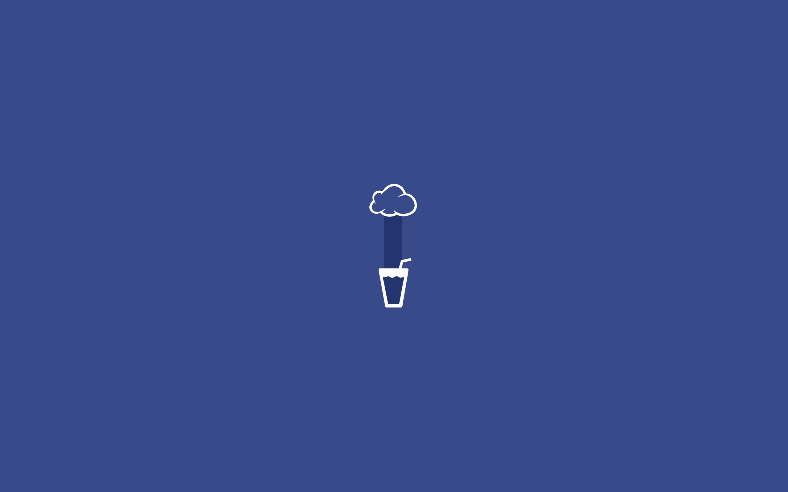 Nuvola, Bicchiere, Blu, Minimalista, 2560x1600, sfondo MacBook Pro