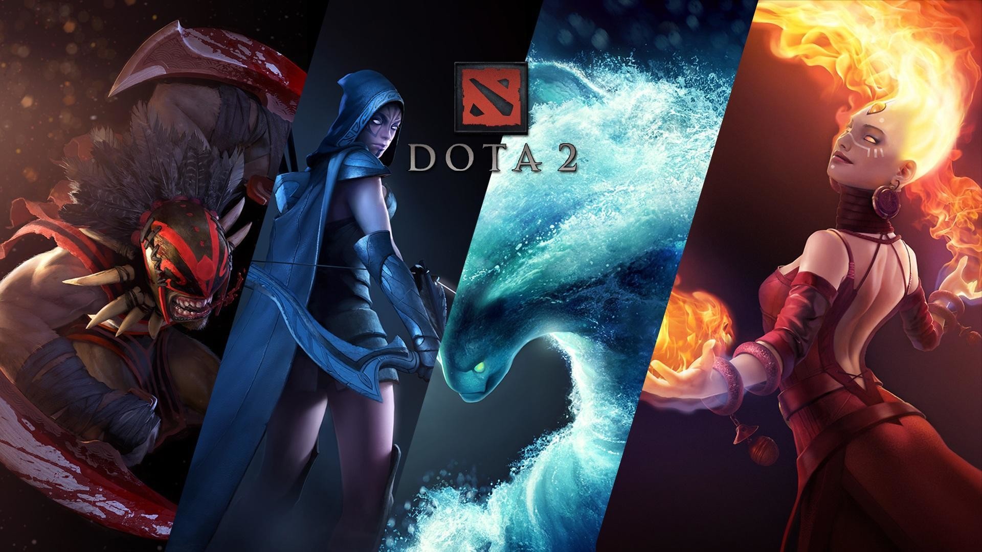 Bloodseeker, Drow Ranger, Morphling, Lina, Dota 2, Full HD 1080p, sfondo desktop