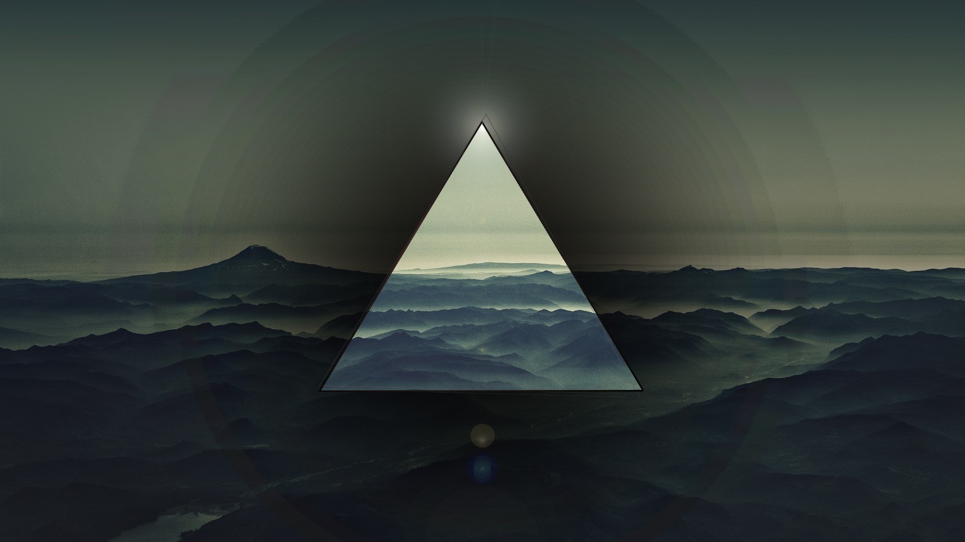 Triangolo, Montagne, Nebbia, Hipster, 16:9 Full HD, sfondo widescreen