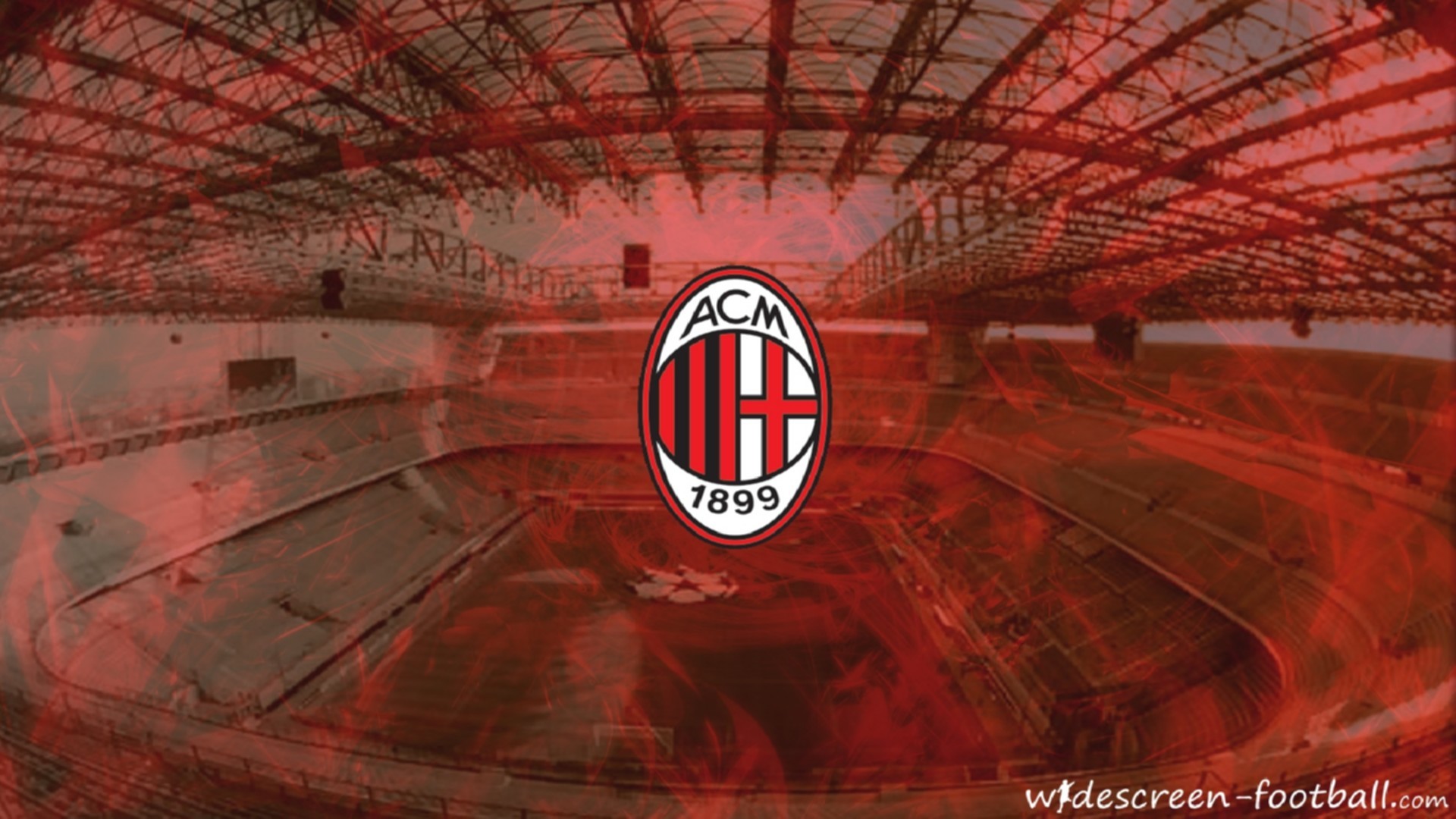 Stadio San Siro, Stemma AC Milan, AC Milan, Rosso, Full HD, sfondo per PC e portatile