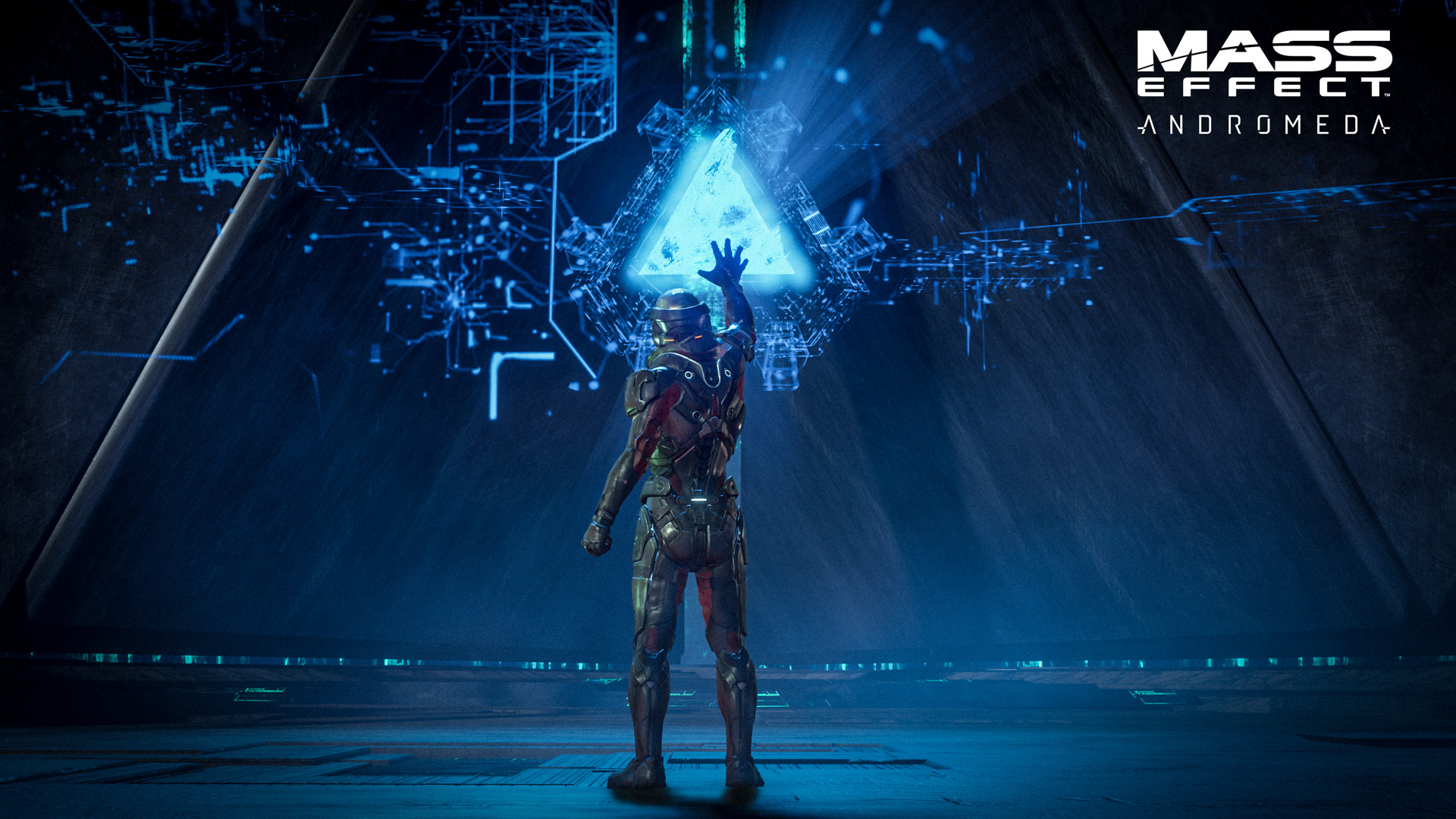 Mass Effect: Andromeda, Ryder, Tecnologia Remnant, Ologramma, Logo, wallpaper Windows 11