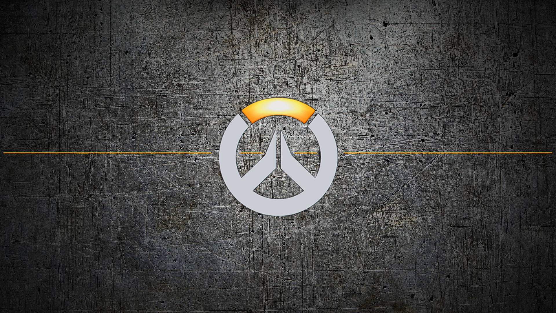 Logo di Overwatch, Overwatch, Metallo graffiato, Minimalista, 16:9 Full HD, sfondo widescreen