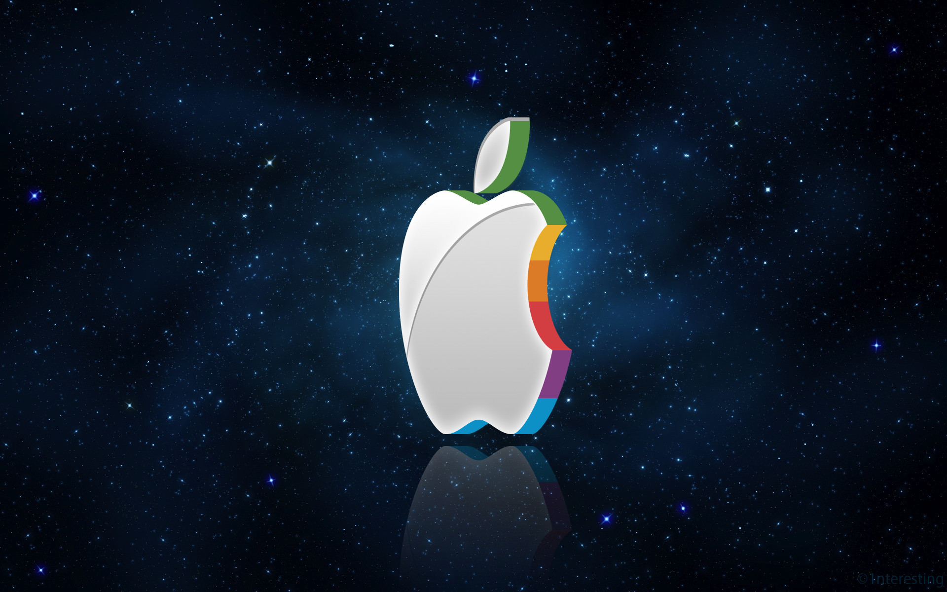 Logo Apple, Apple, Spazio, Stelle, 1920x1200, sfondo MacBook Pro