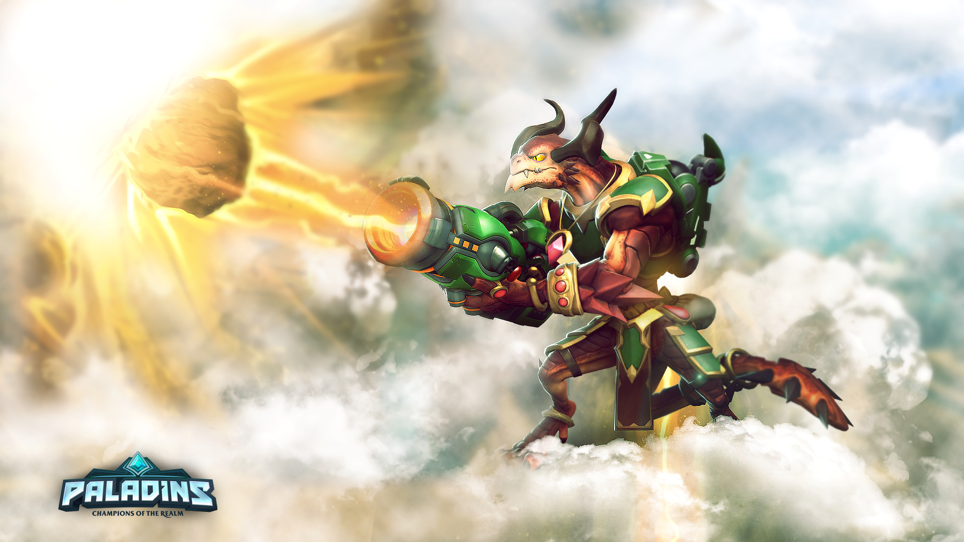 Drogoz, Paladins, Razzo, Nuvole, Full HD, wallpaper per PC