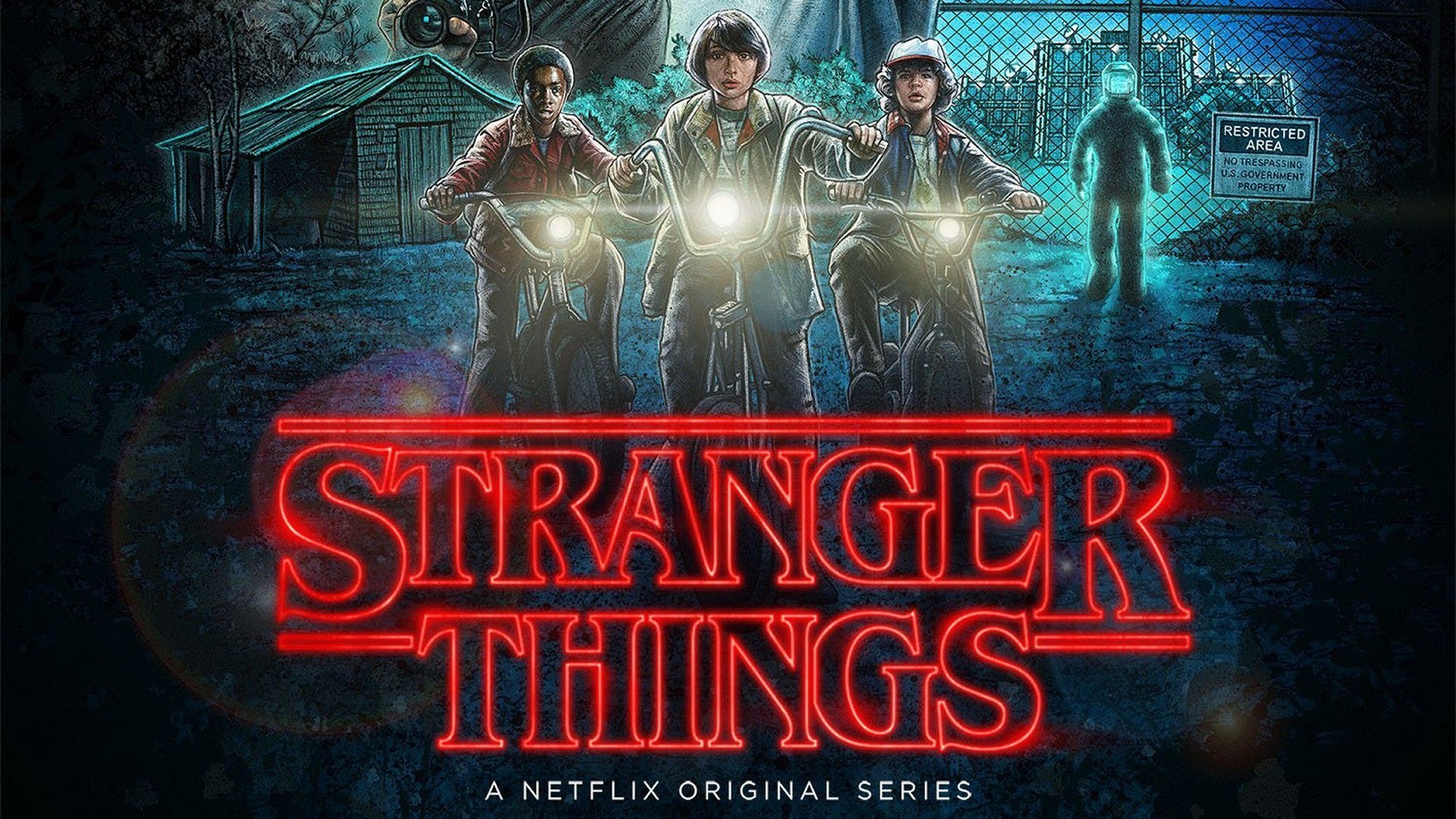Stranger Things, Biciclette, Demogorgone, Logo, Full HD 1080p, sfondo desktop
