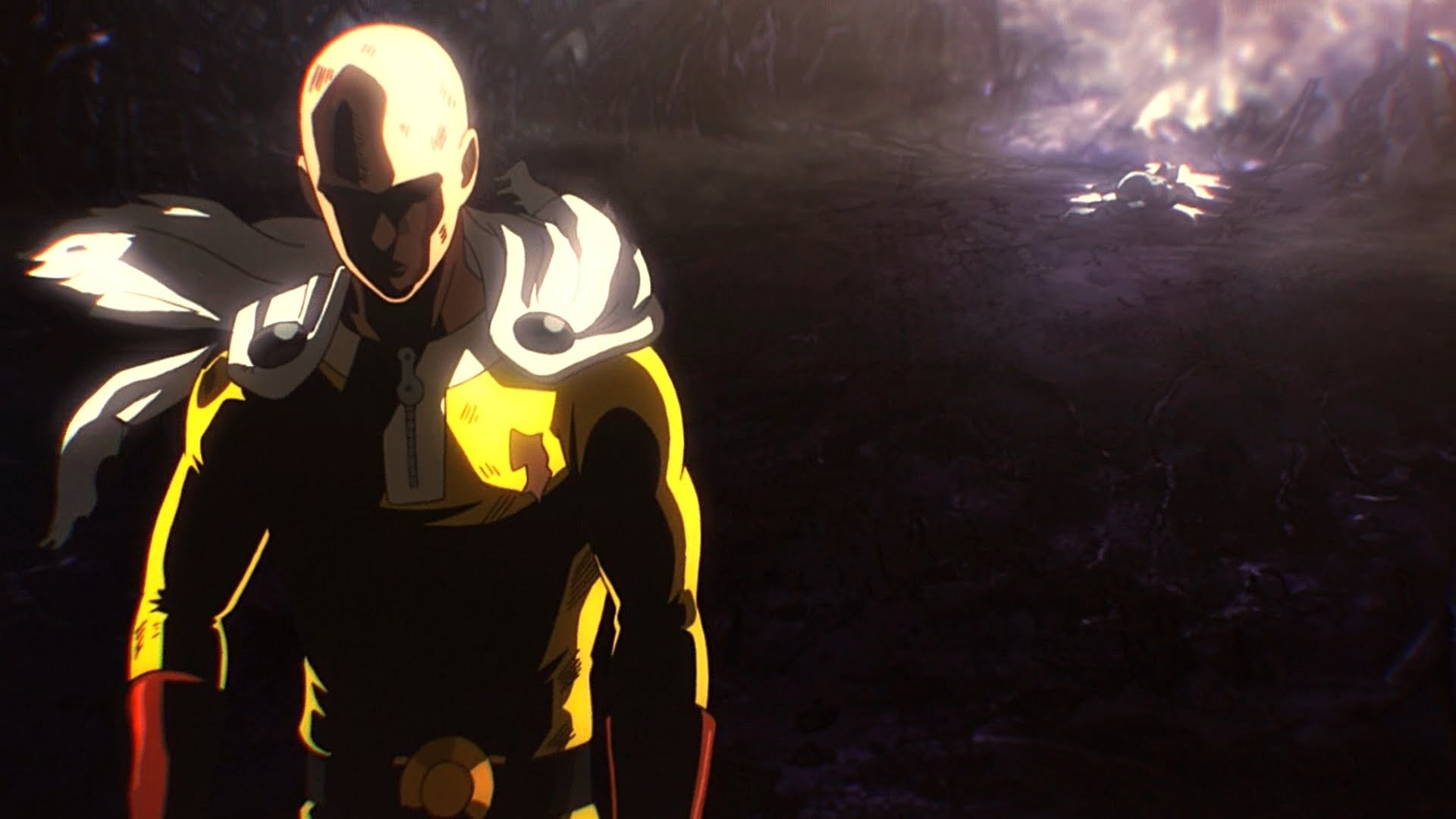 Saitama, One Punch Man, Mantello, Notte, 1920x1080, immagine di sfondo