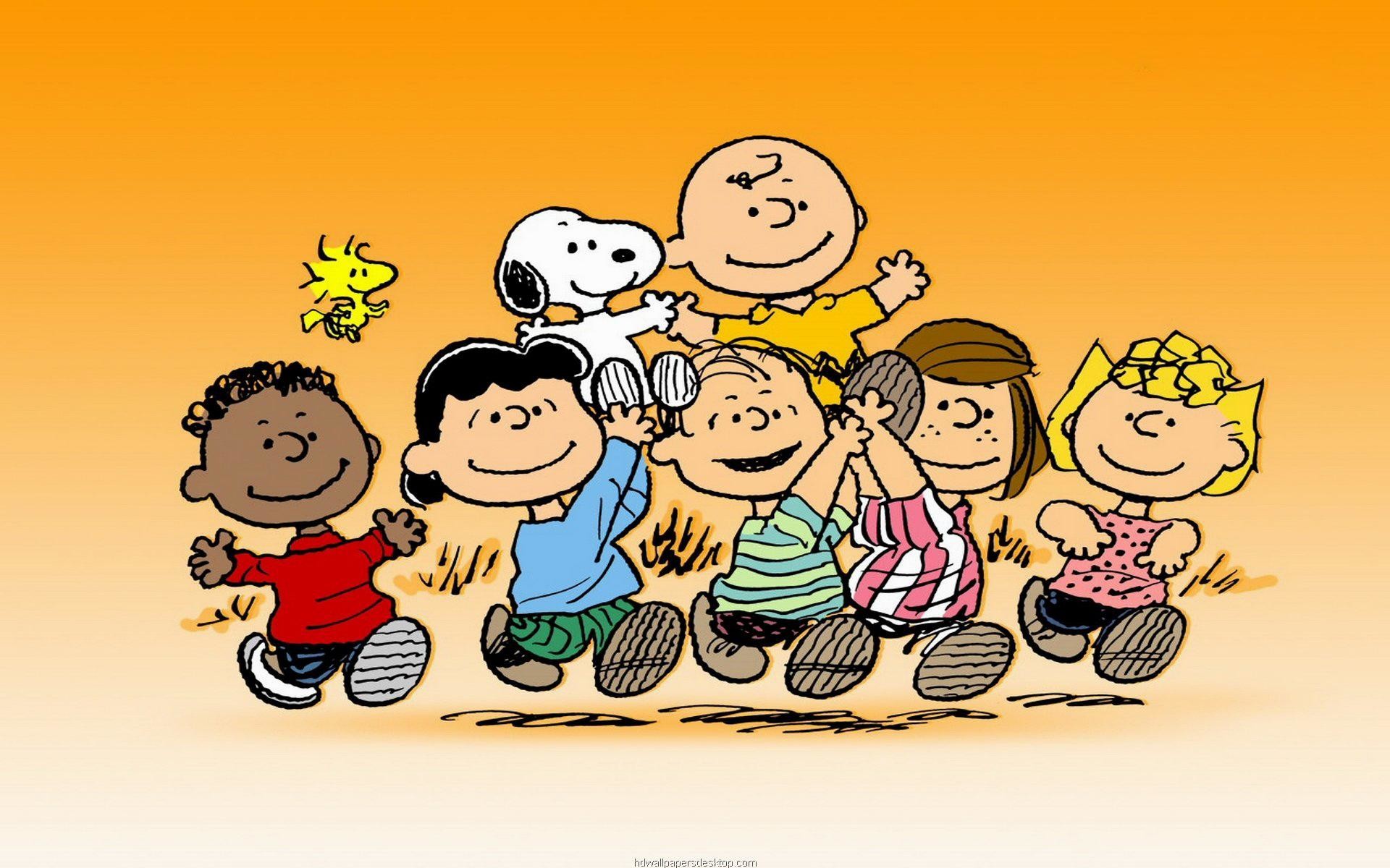Peanuts, Snoopy, Charlie Brown, Lucy van Pelt, Linus van Pelt, Woodstock, sfondo 16:10 Full HD