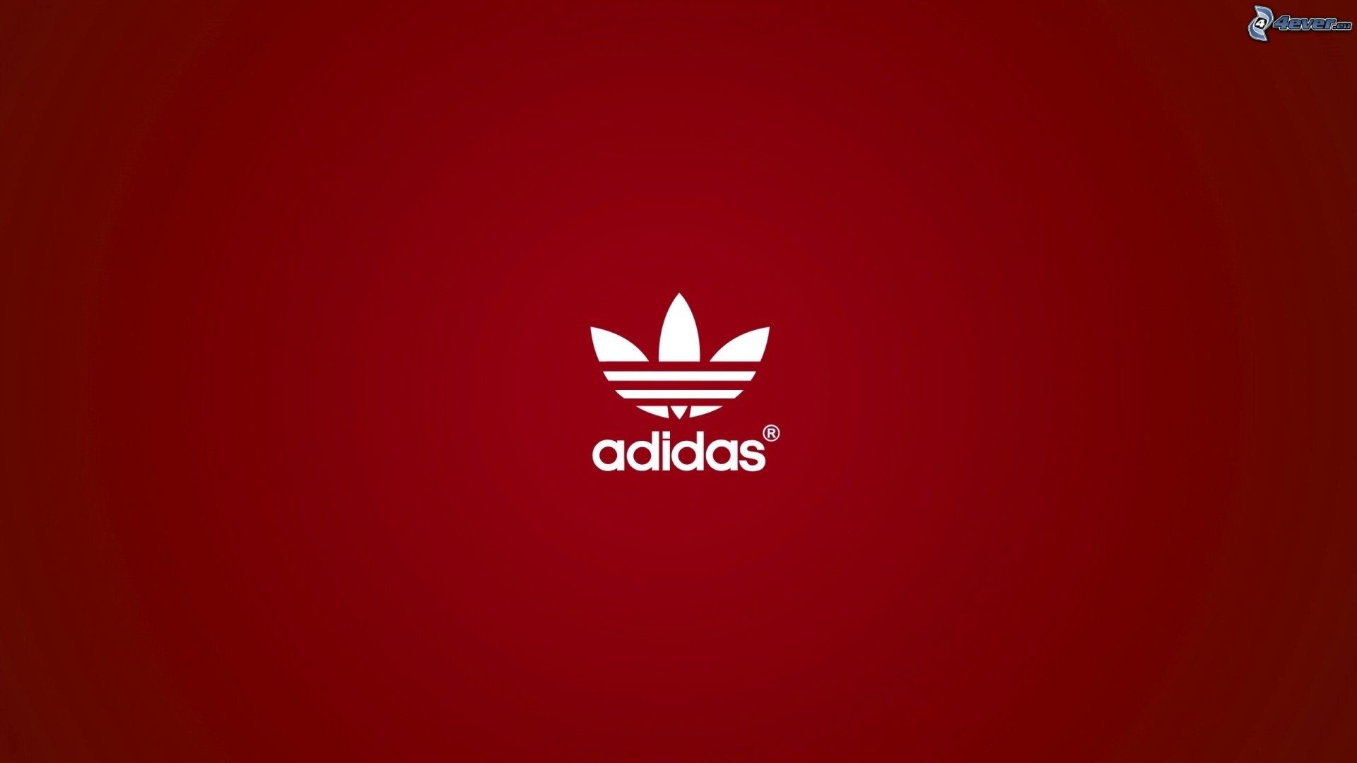 Adidas Originals, Logo trifoglio, Sfondo rosso, Minimalismo, Full HD, wallpaper desktop